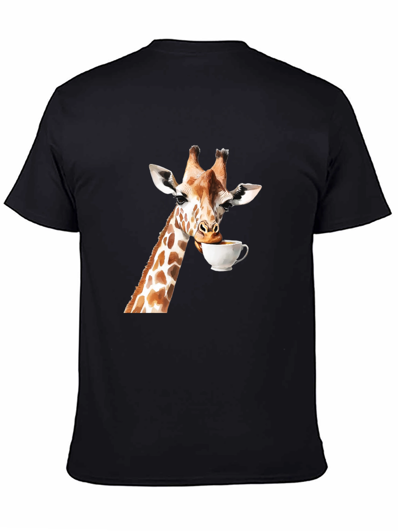 Giraffe Drinking Coffee Graphic T-Shirt
