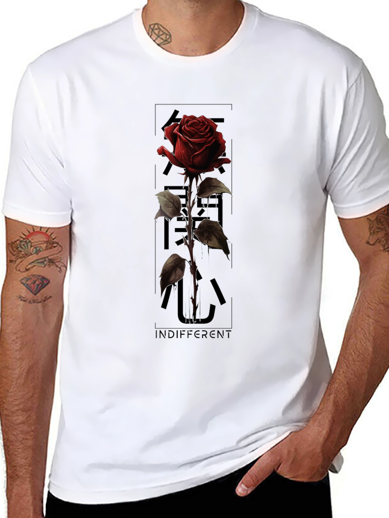 Rose Indifferent Graphic Print T-Shirt