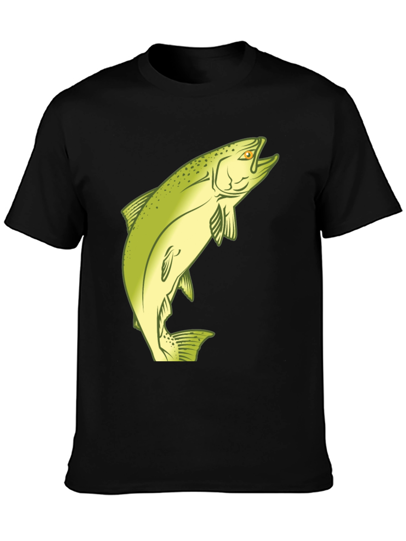 Fishing T-Shirt - Salmon Graphic Tee - Black
