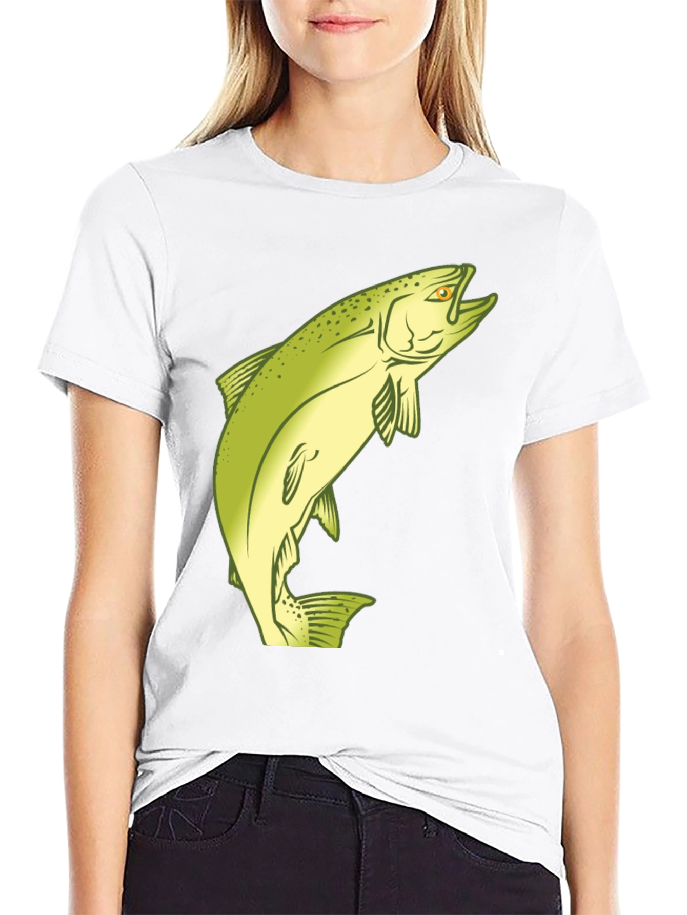 Fishing T-Shirt - Salmon Graphic Tee - Black