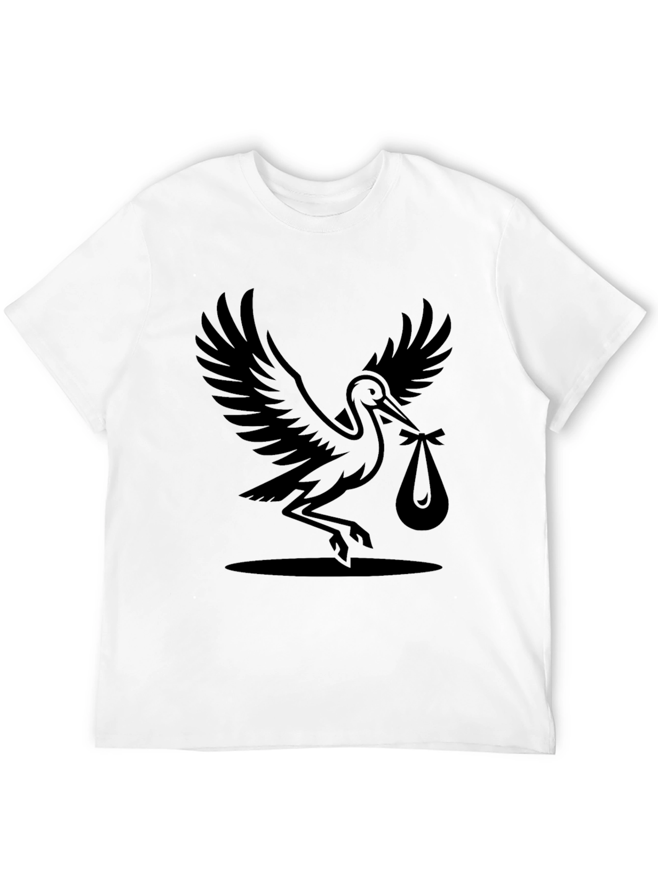Stork Graphic T-Shirt - New Baby Announcement Tee