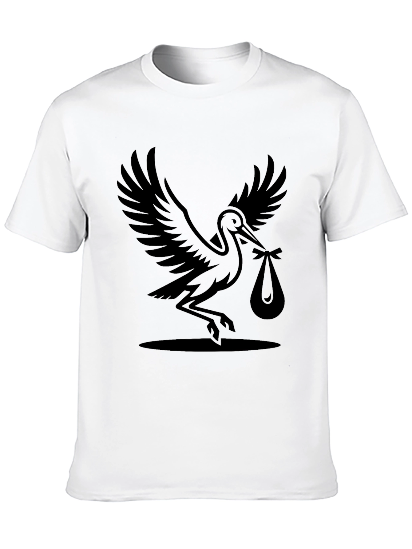 Stork Graphic T-Shirt - New Baby Announcement Tee