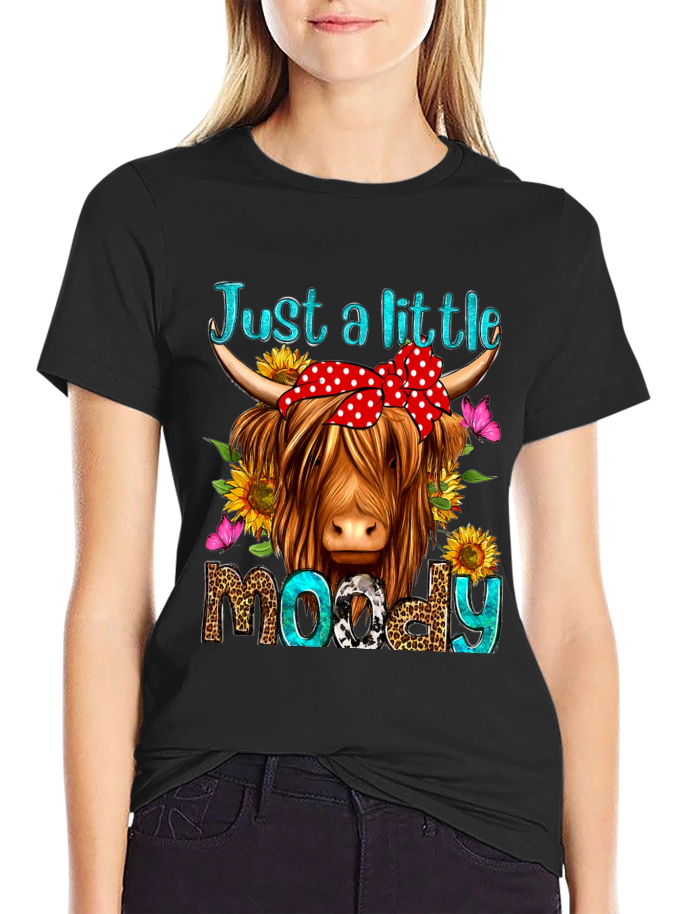 Just a Little Moody Cow Graphic Tee