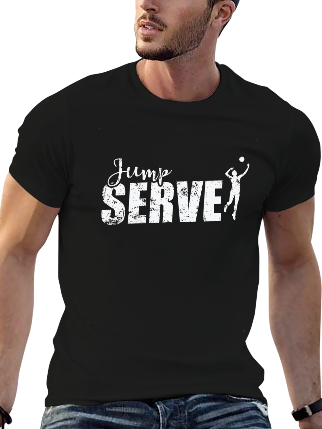 Jump Serve Volleyball T-Shirt - Black