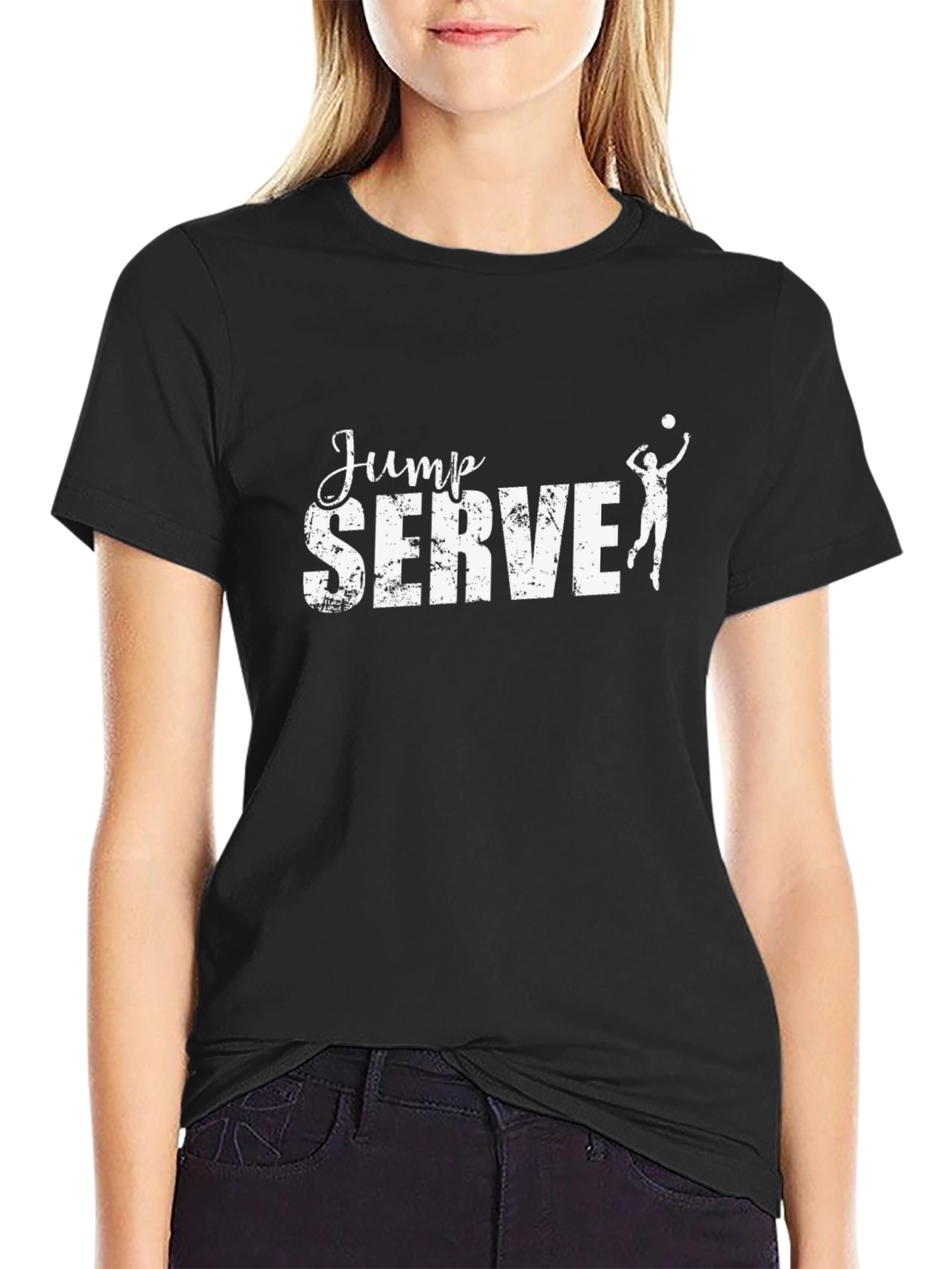 Jump Serve Volleyball T-Shirt - Black