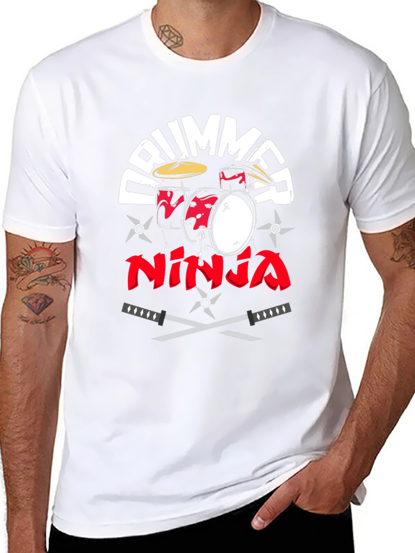 Drummer Ninja T-Shirt - Music and Martial Arts