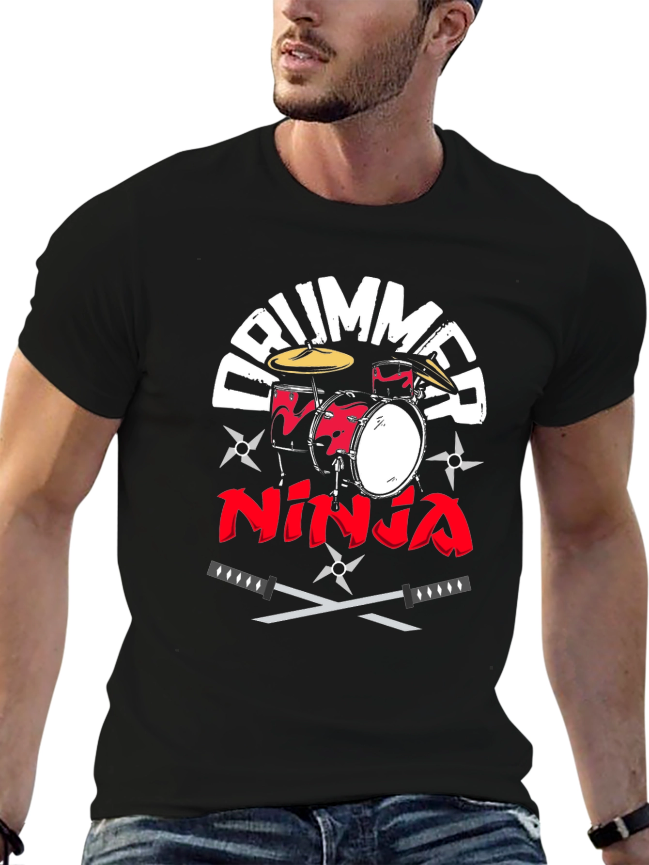 Drummer Ninja T-Shirt - Music and Martial Arts