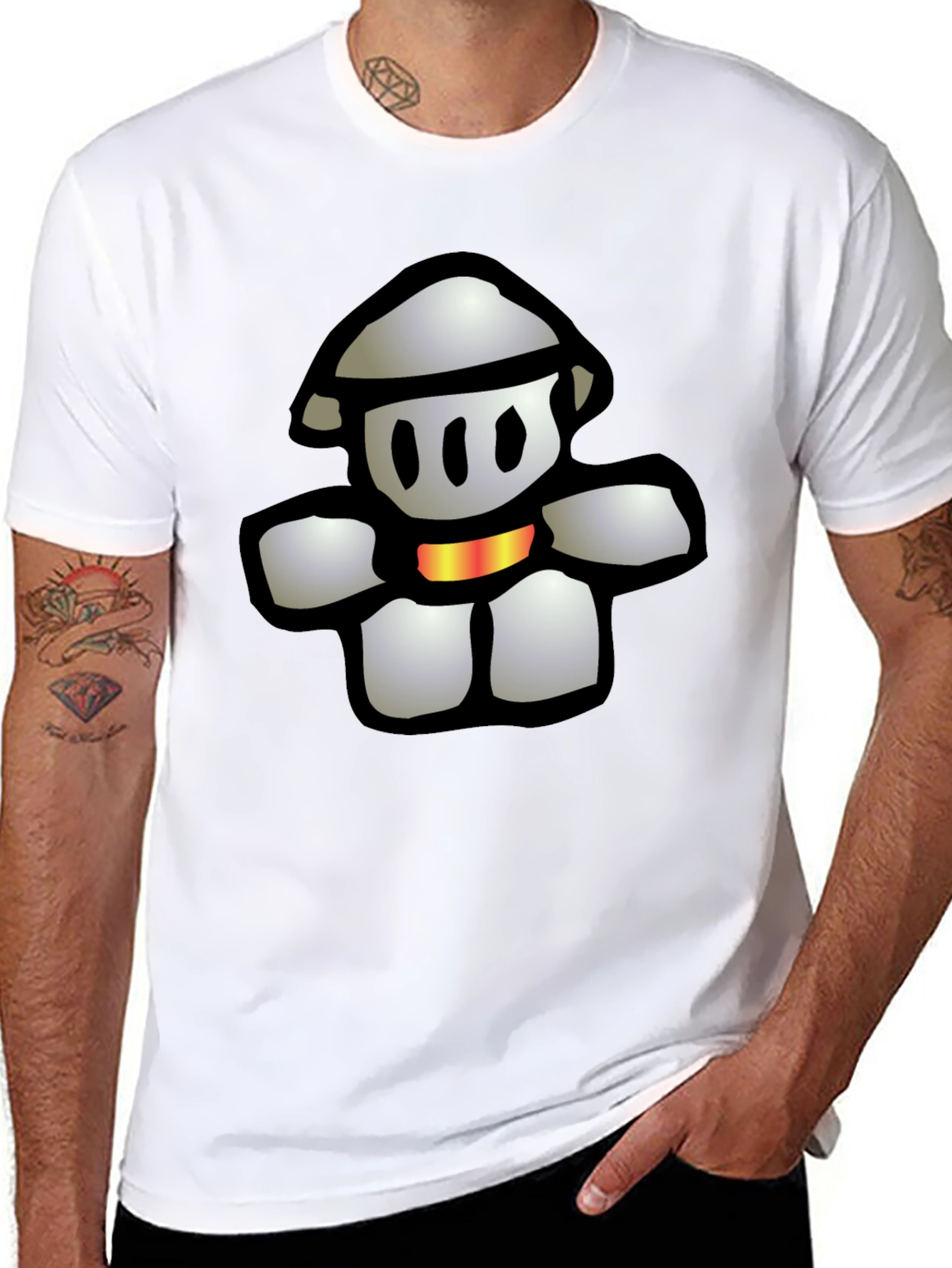 Retro Gamer Tee - Paper Mario Goomba Design