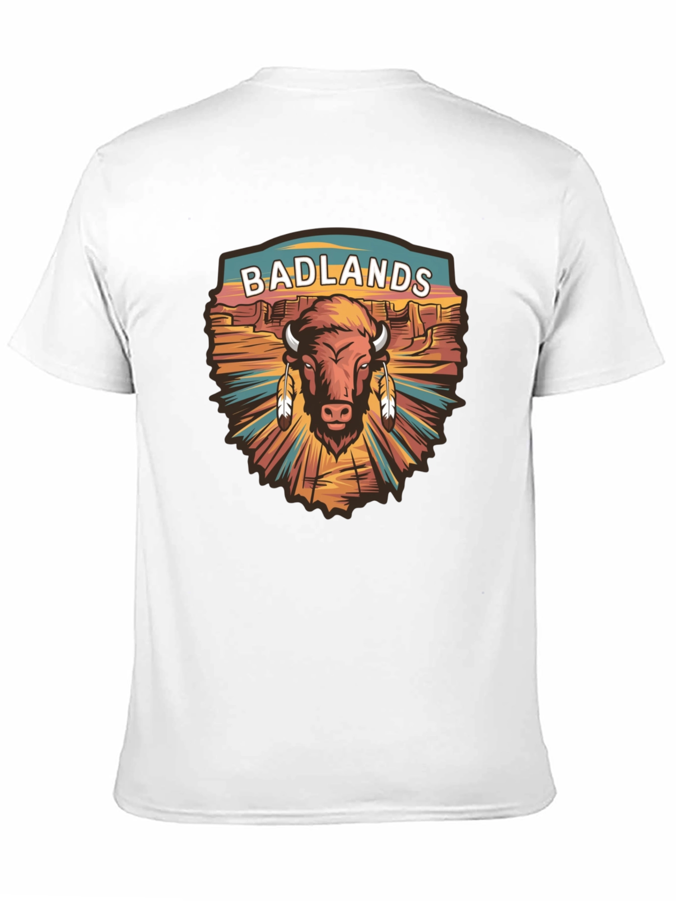 Badlands Bison Graphic Tee - Black Cotton T-Shirt