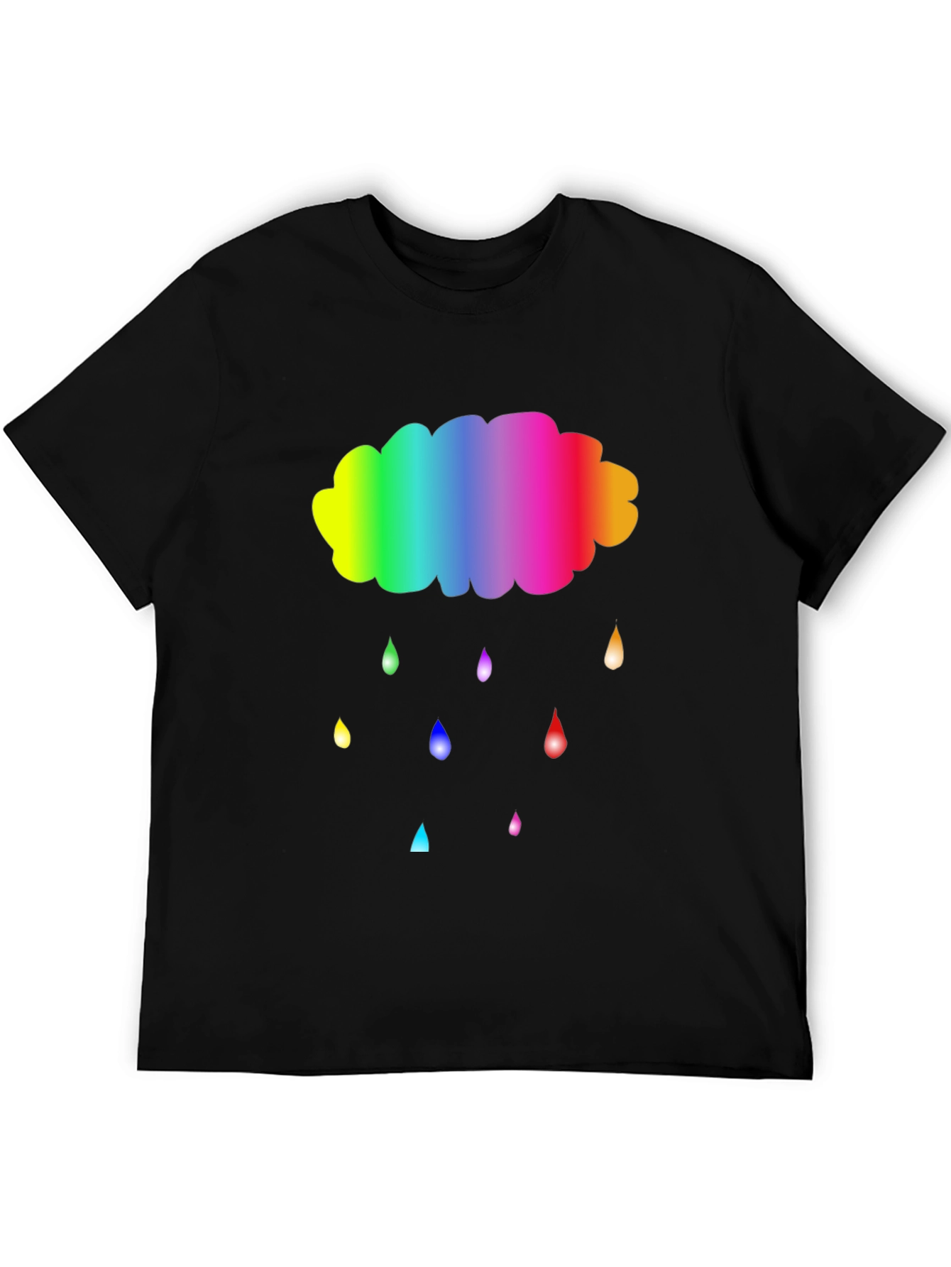 Rainbow Cloud Raindrops Graphic Tee
