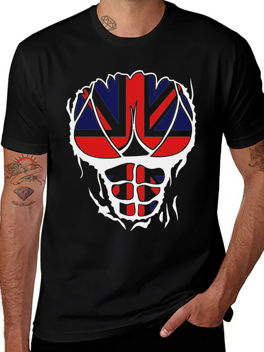 Union Jack Ripped T-Shirt - Patriotic Abs!