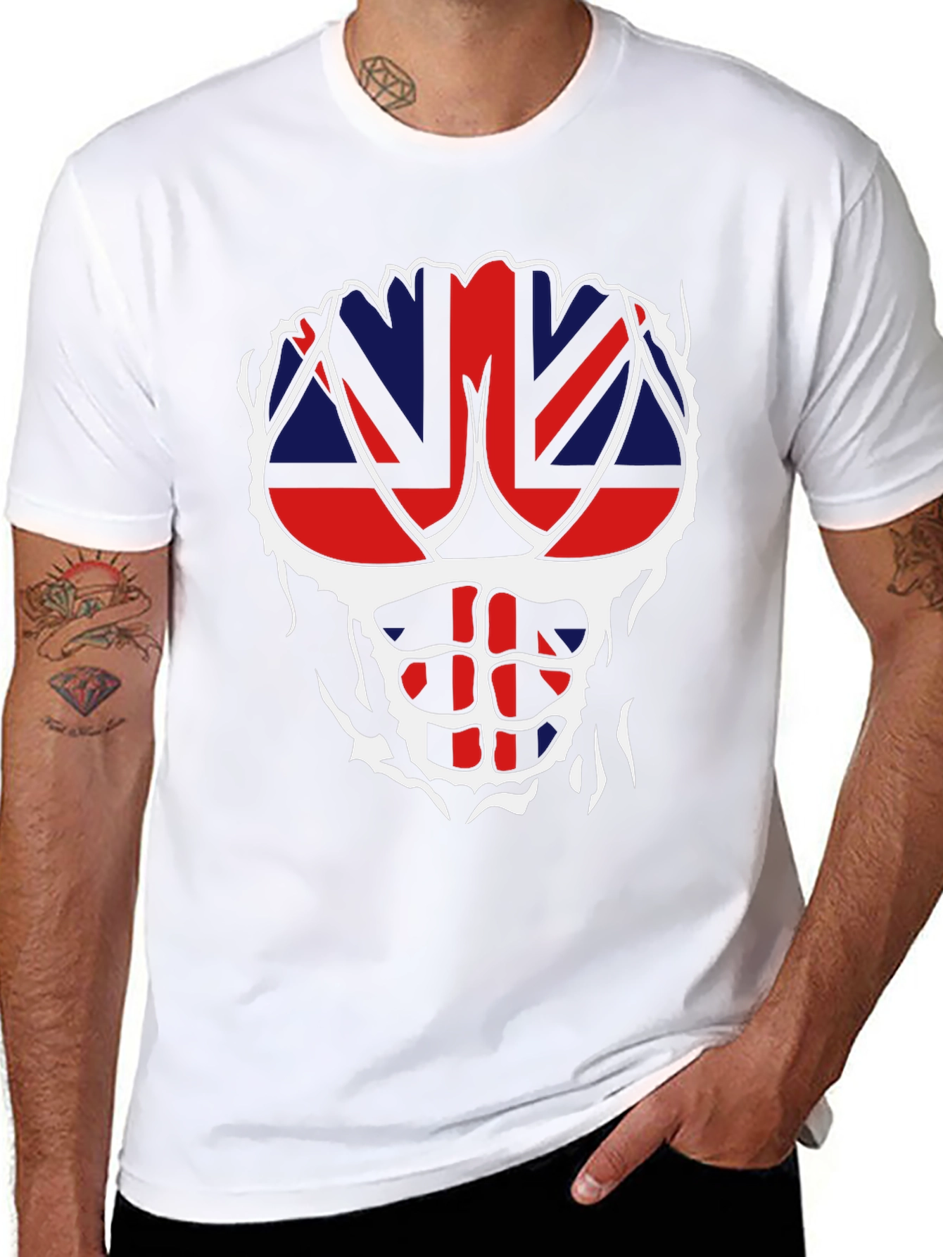 Union Jack Ripped T-Shirt - Patriotic Abs!