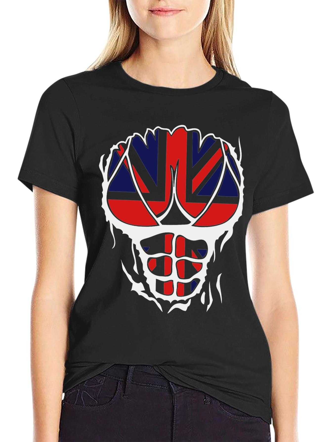 Union Jack Ripped T-Shirt - Patriotic Abs!