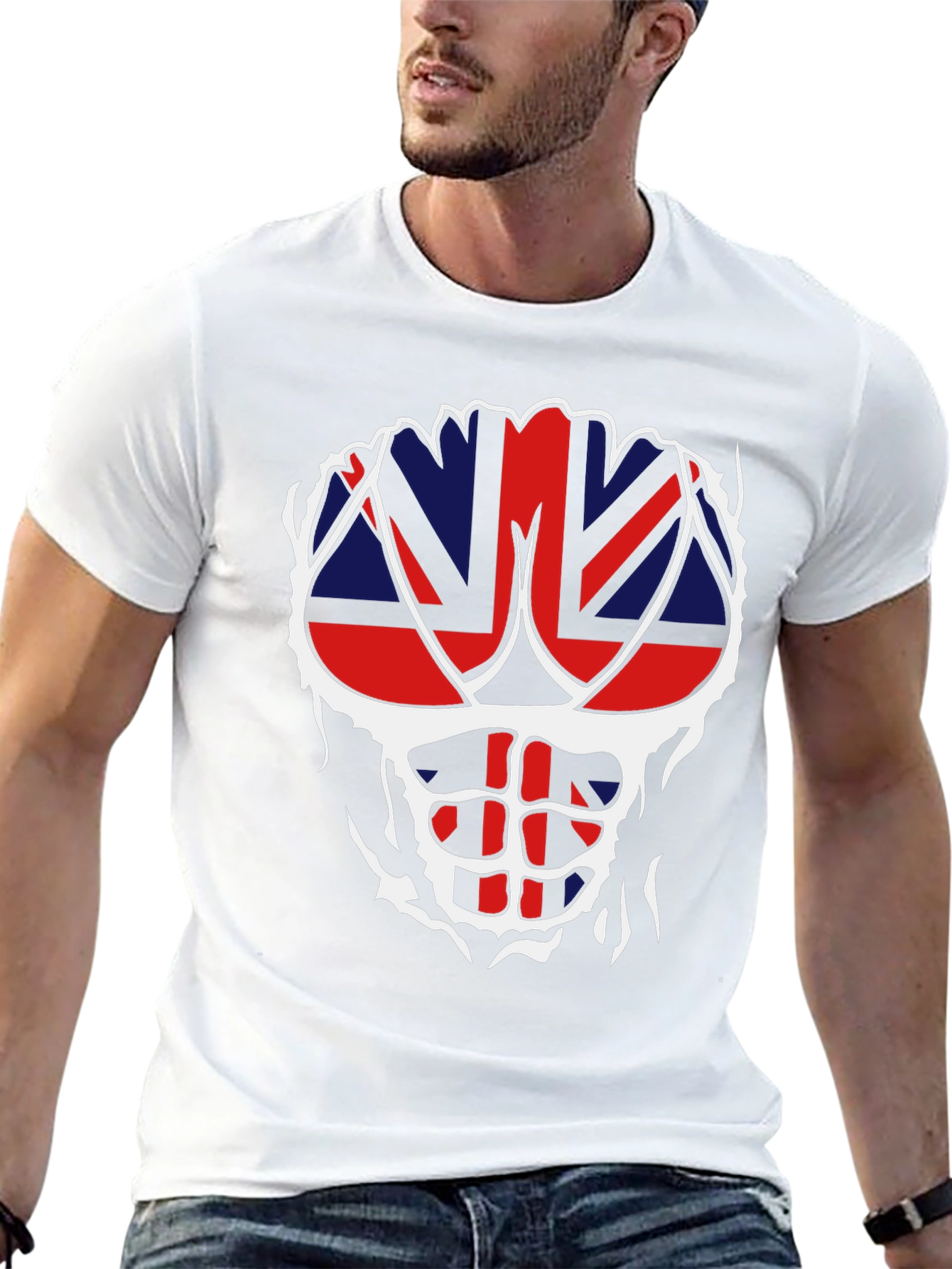 Union Jack Ripped T-Shirt - Patriotic Abs!