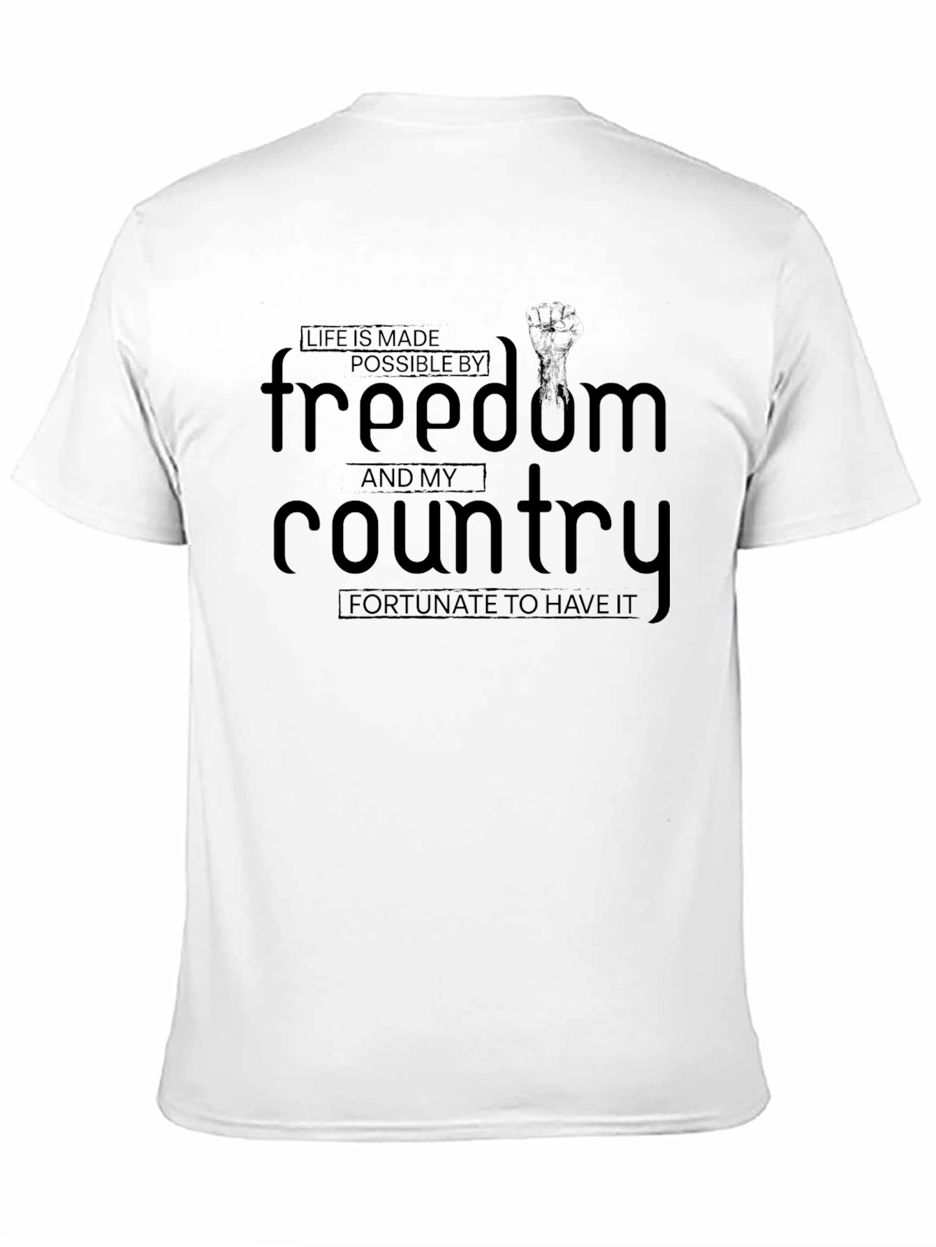 Freedom & Country Black Graphic T-Shirt