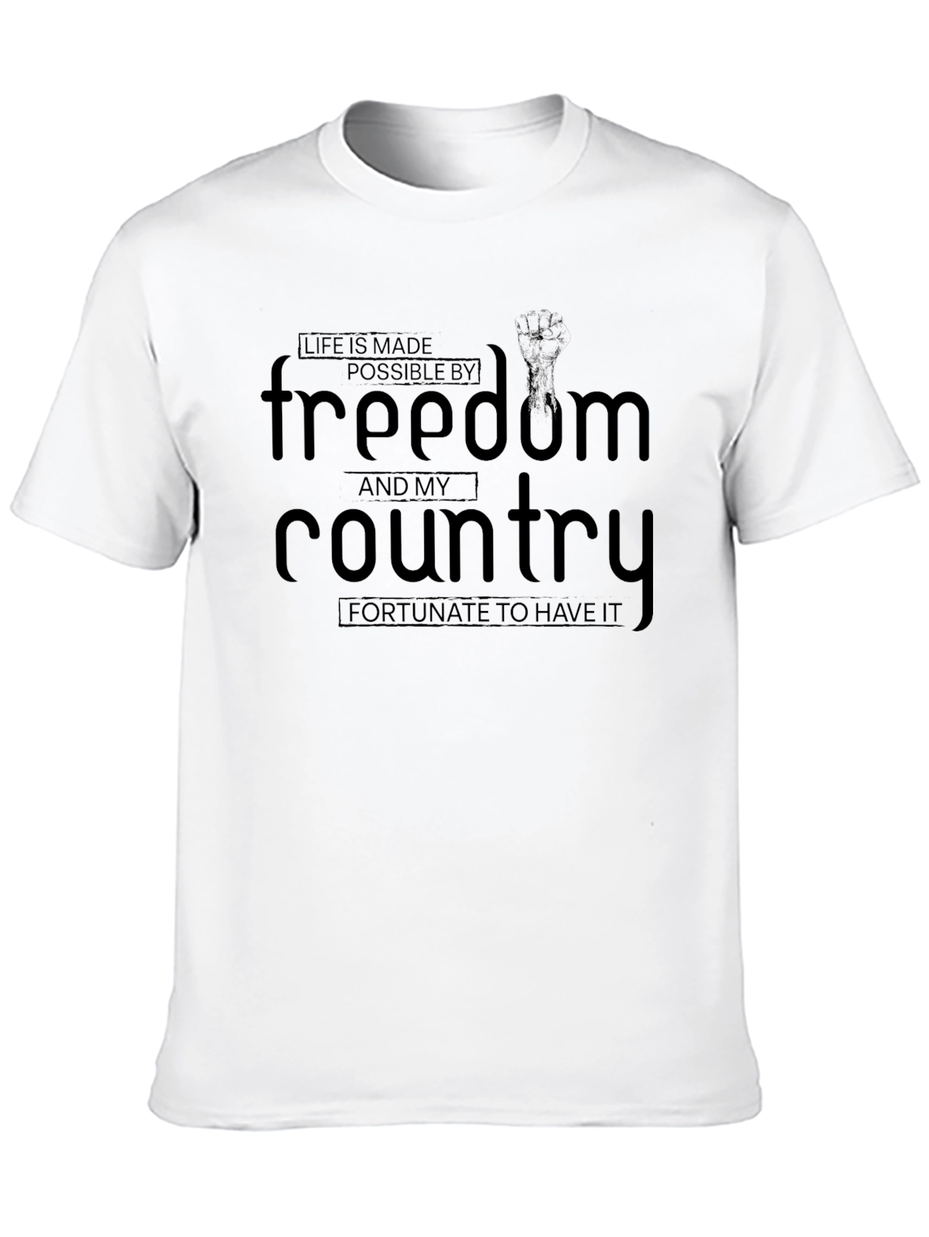 Freedom & Country Black Graphic T-Shirt