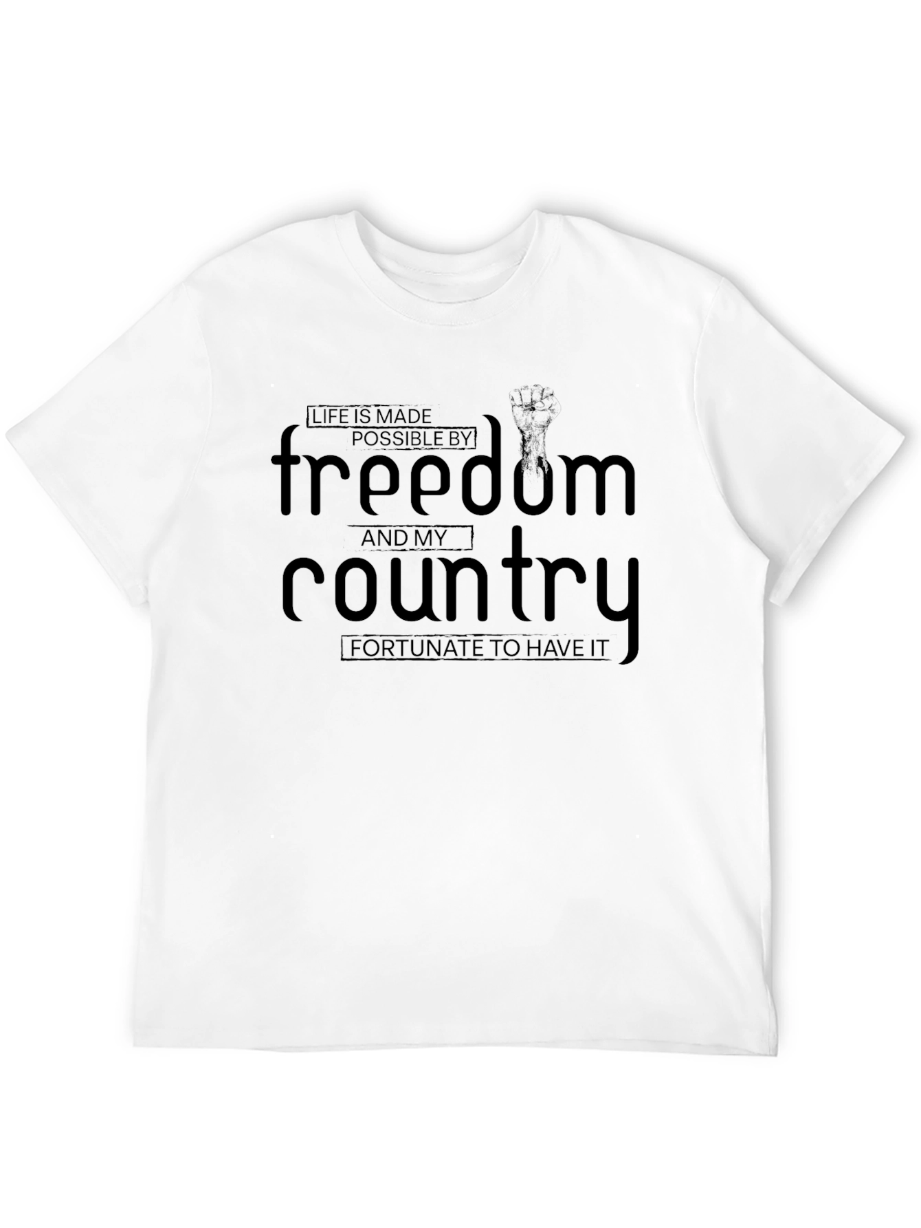 Freedom & Country Black Graphic T-Shirt