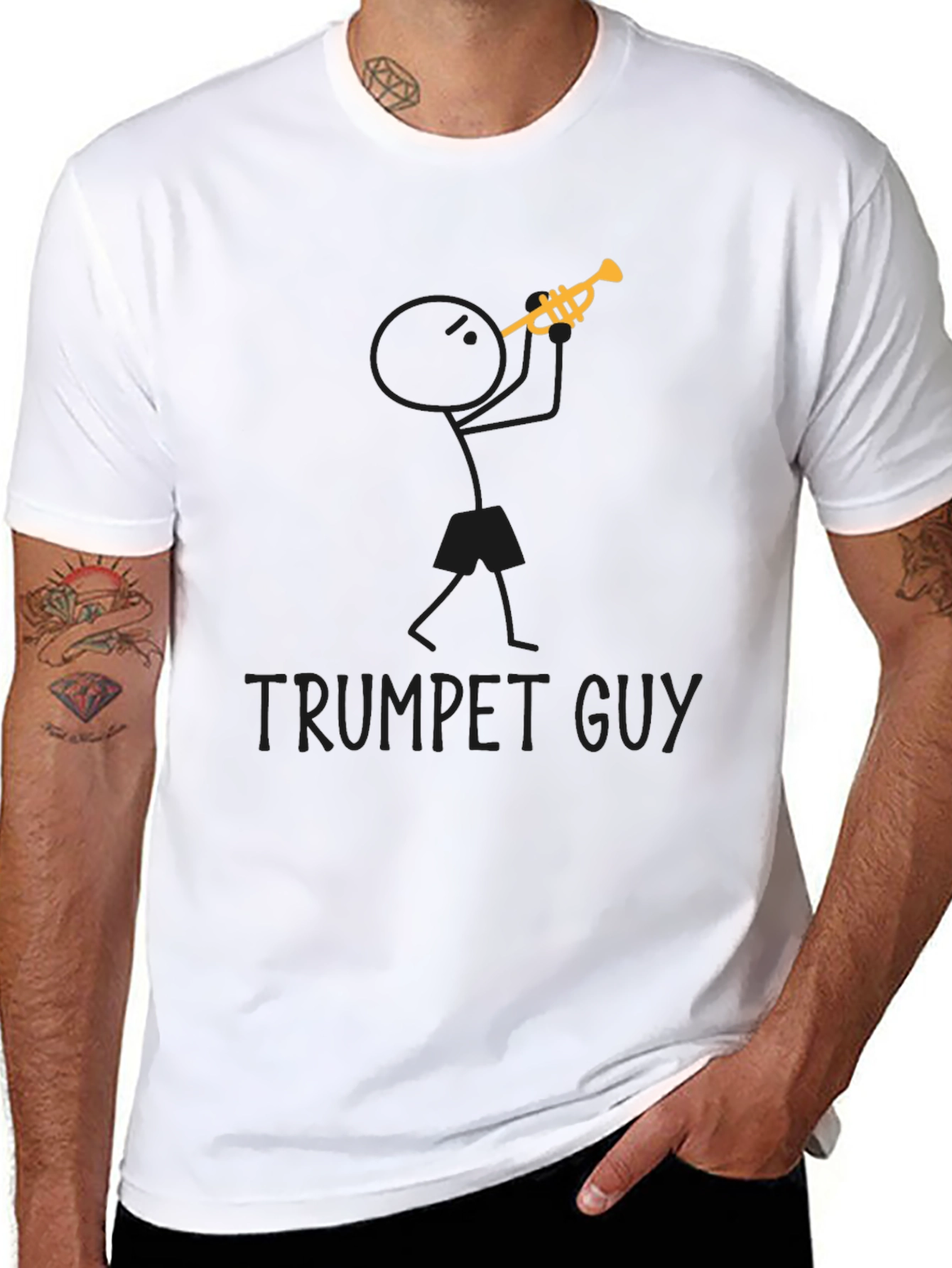 Trumpet Guy Graphic Tee - Music Lovers T-Shirt