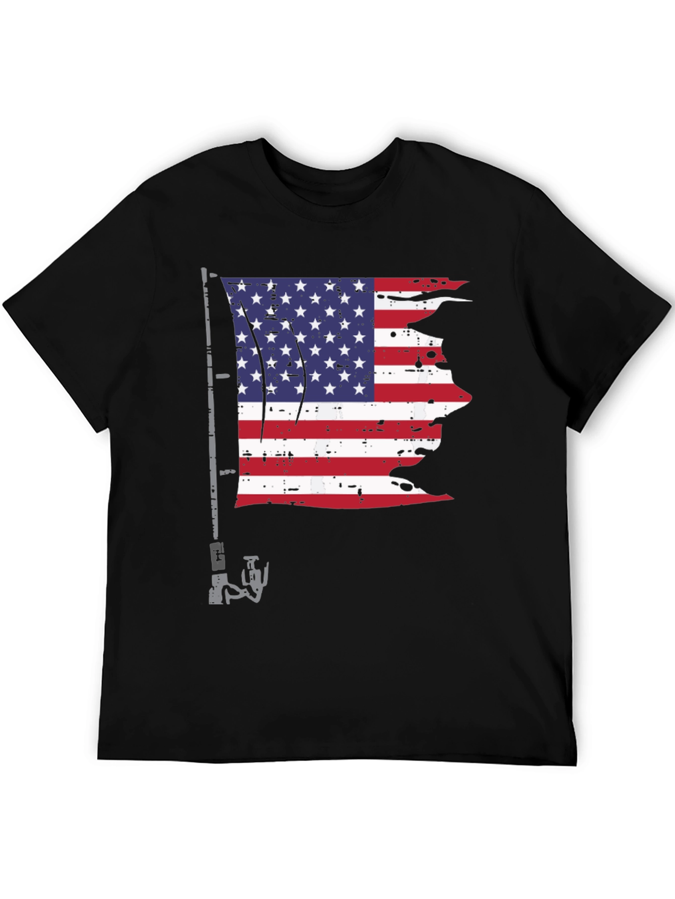 American Flag Fishing Rod Graphic Tee
