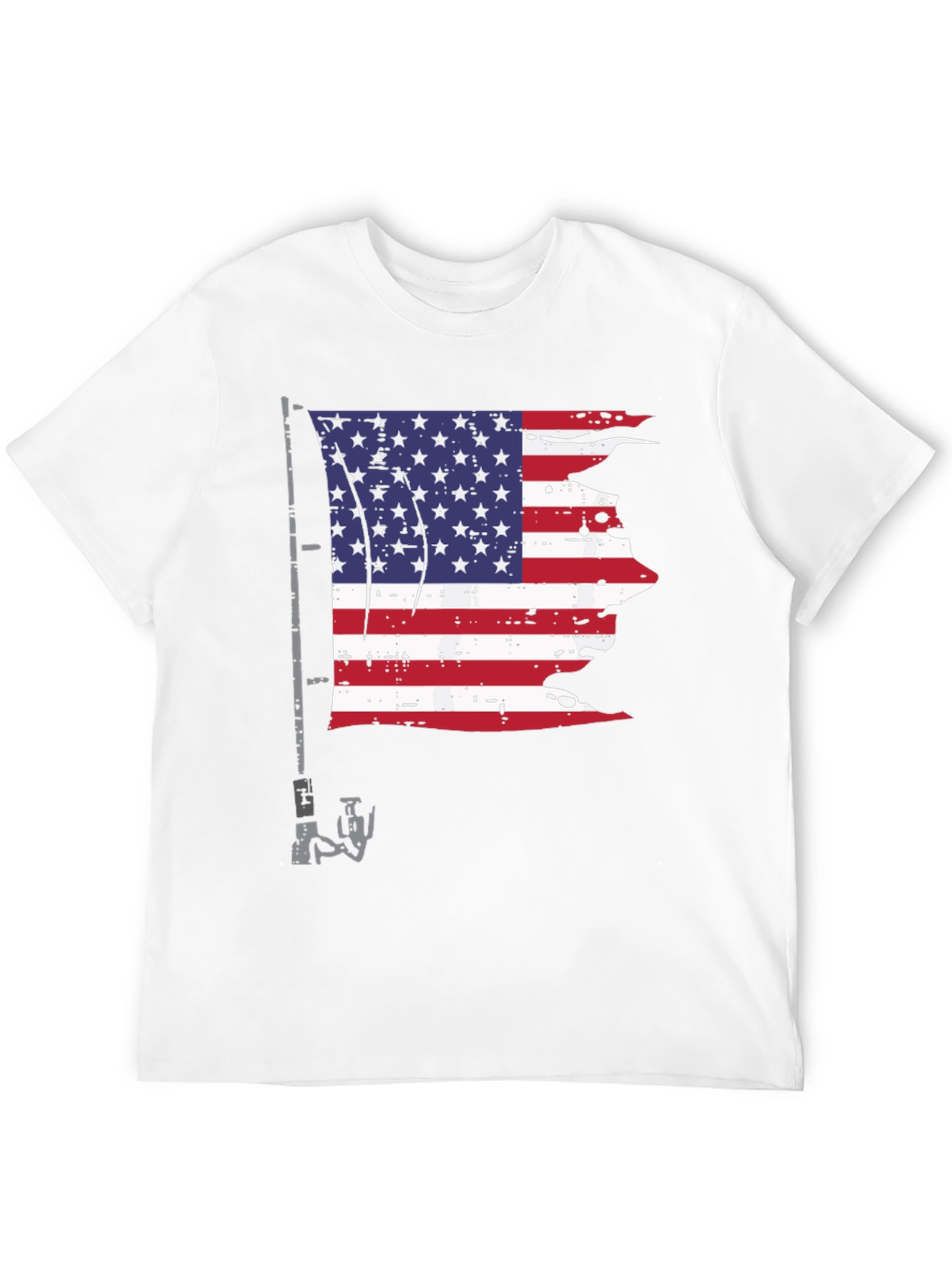 American Flag Fishing Rod Graphic Tee
