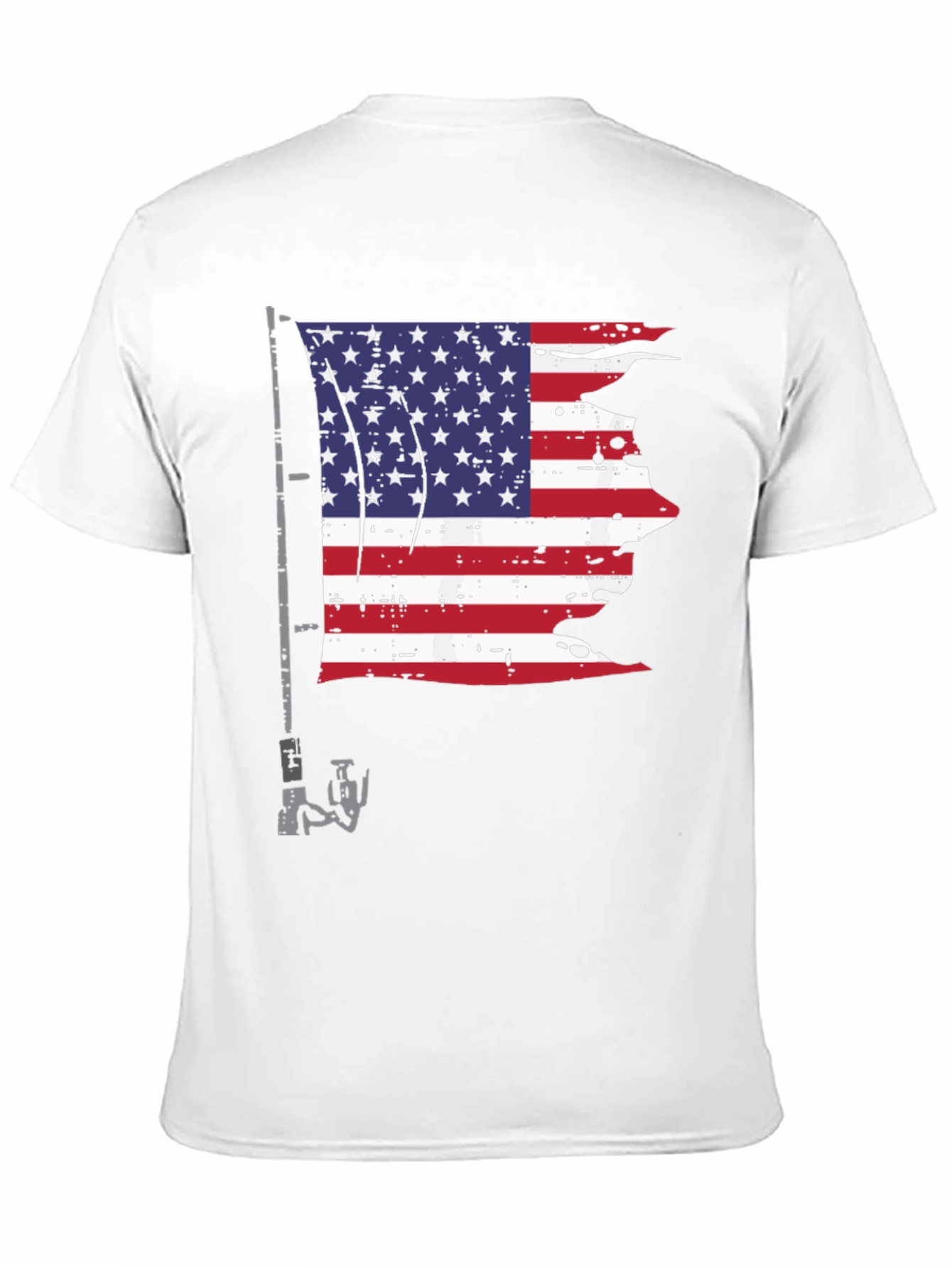 American Flag Fishing Rod Graphic Tee
