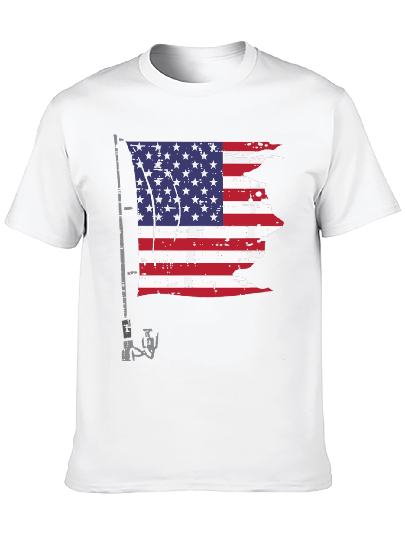 American Flag Fishing Rod Graphic Tee