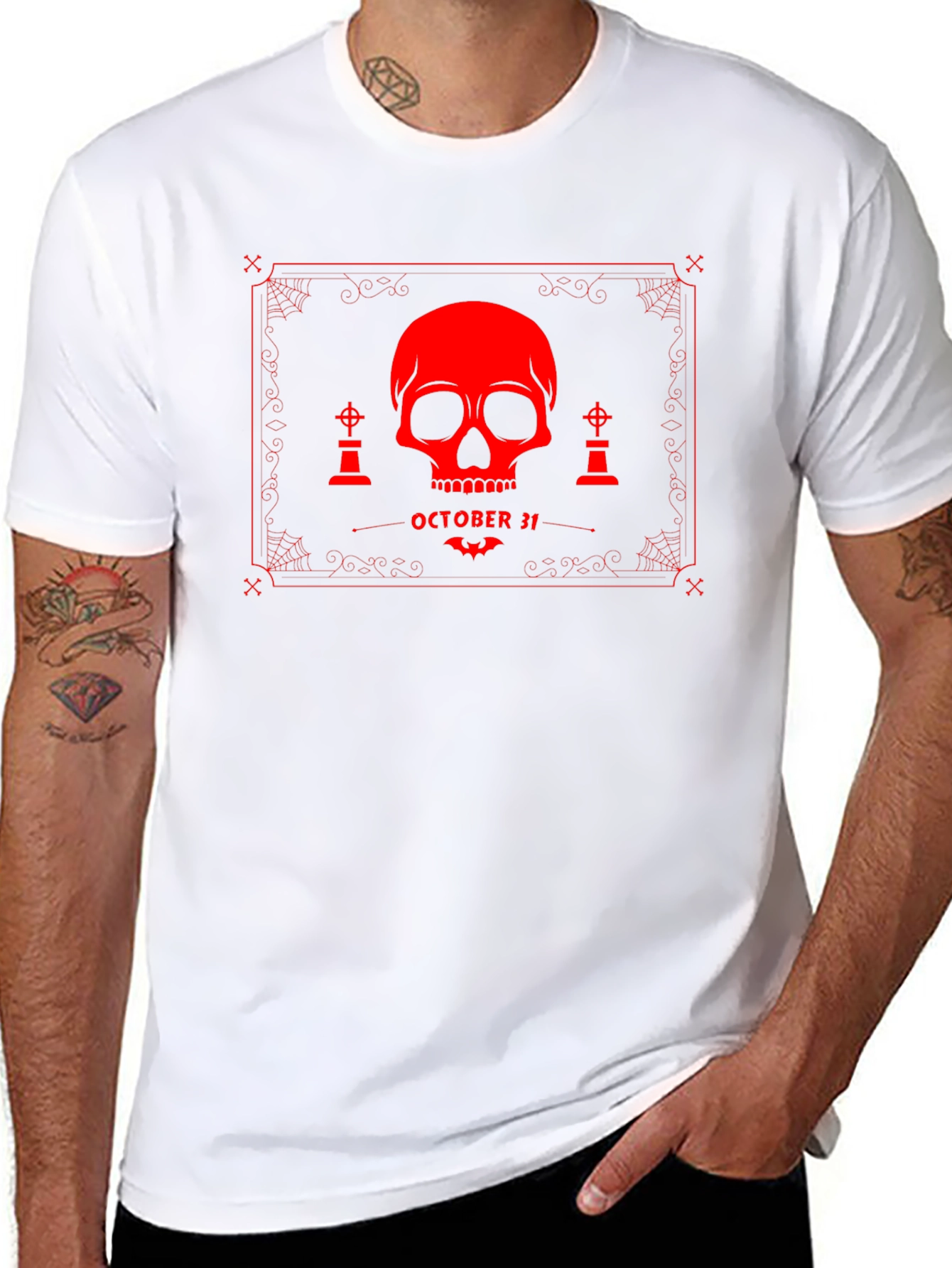Halloween Skull Graphic T-Shirt