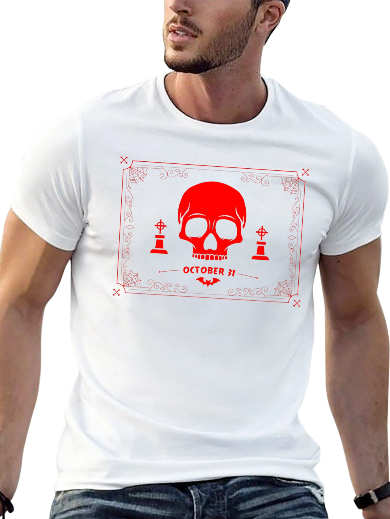 Halloween Skull Graphic T-Shirt