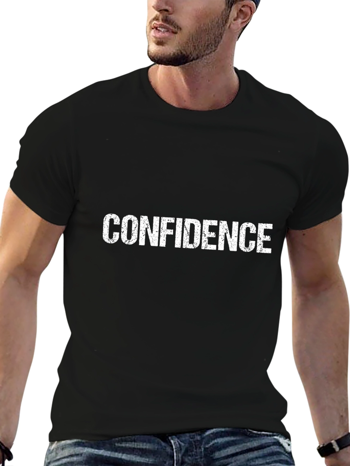 Confidence Graphic Tee - Black Cotton T-Shirt