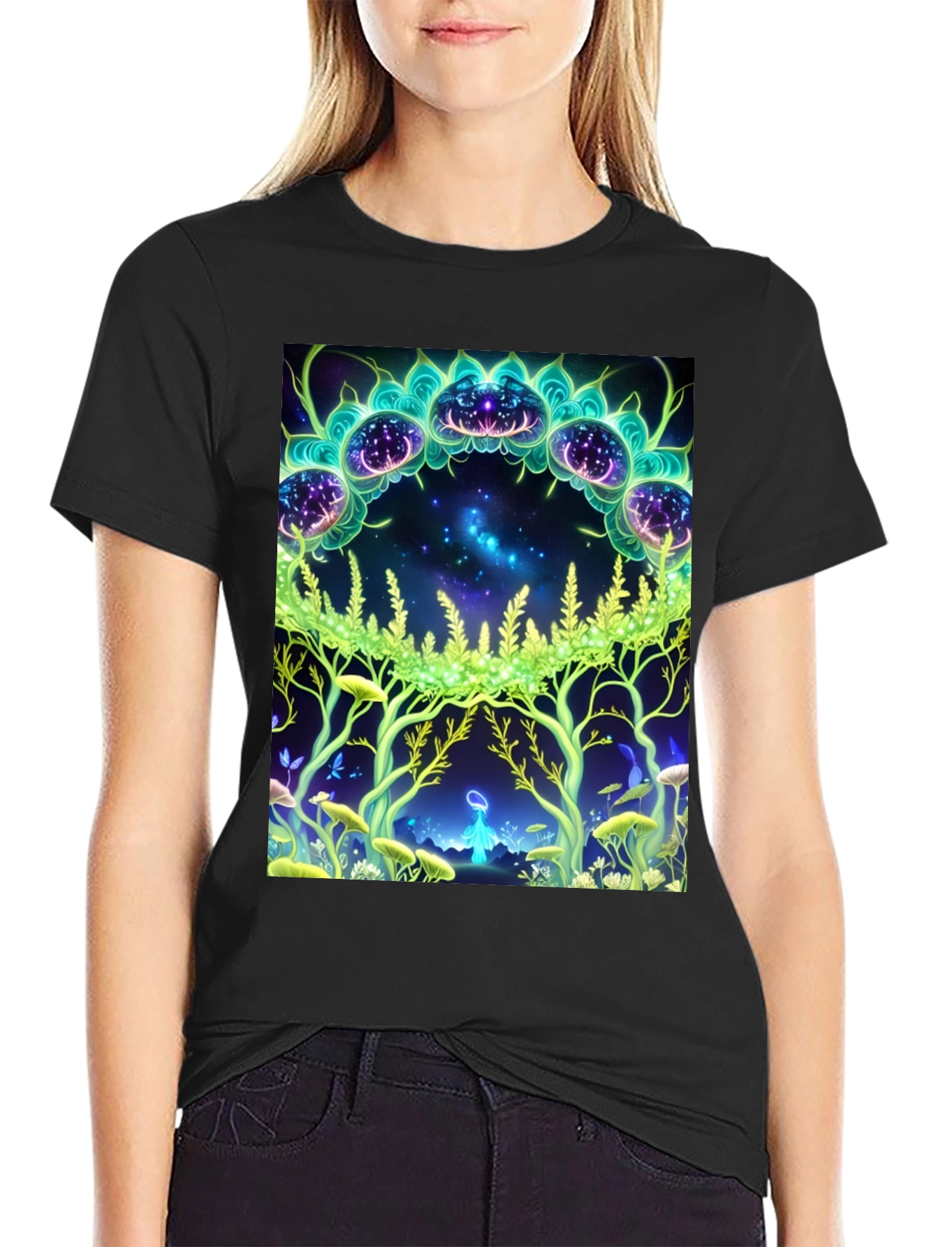 Mystic Forest Graphic Tee - Black
