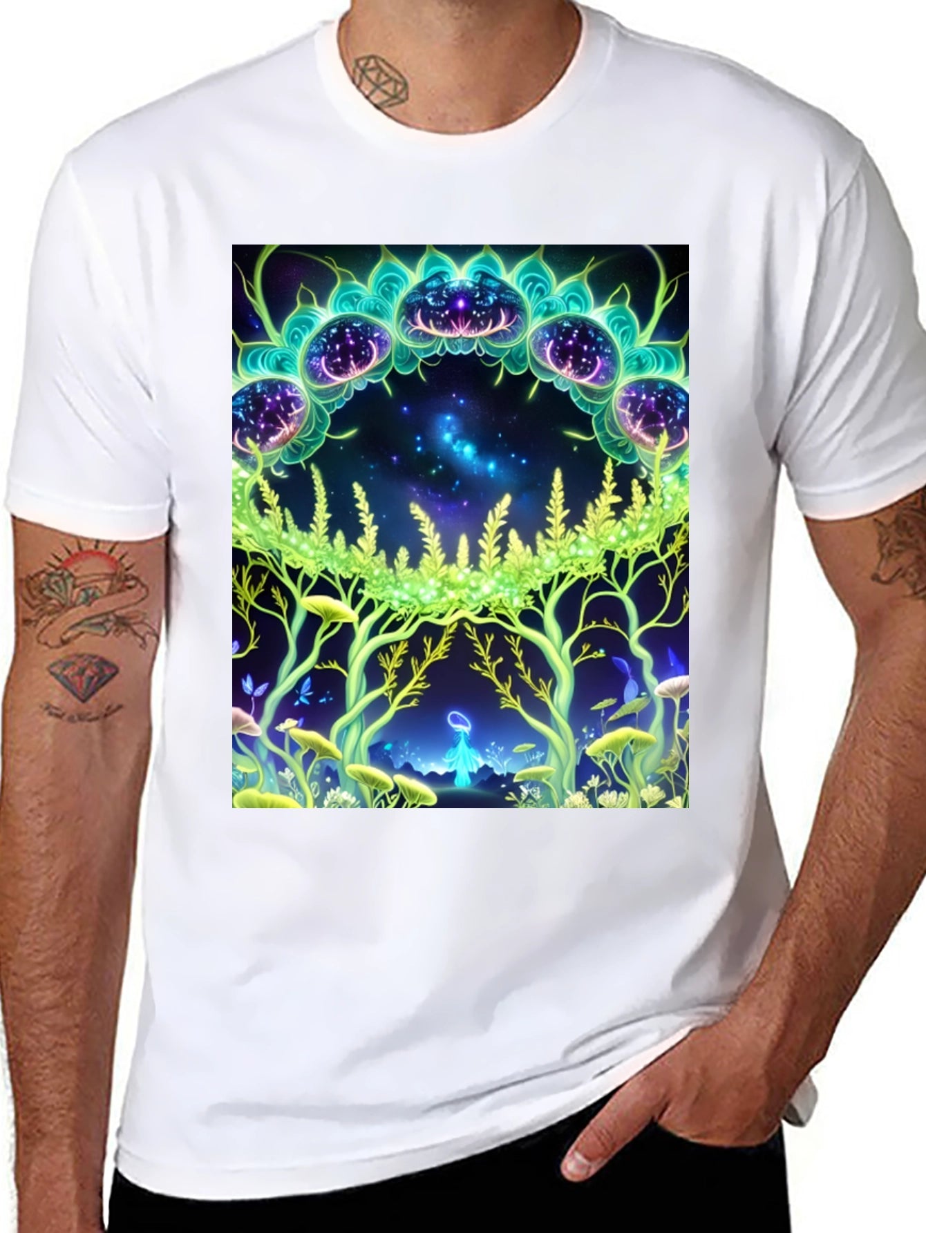 Mystic Forest Graphic Tee - Black