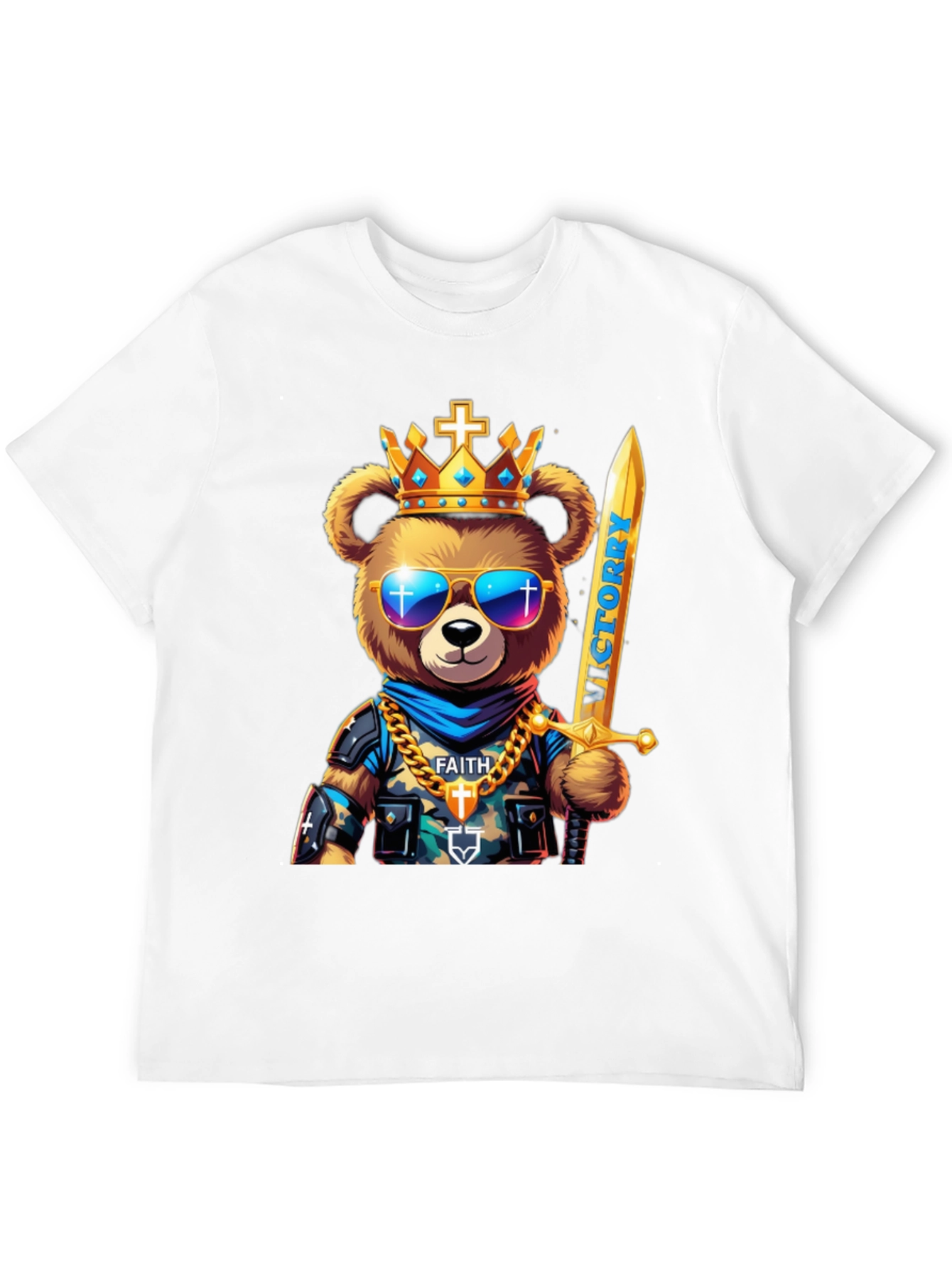 King Bear Graphic T-Shirt - Victory & Faith