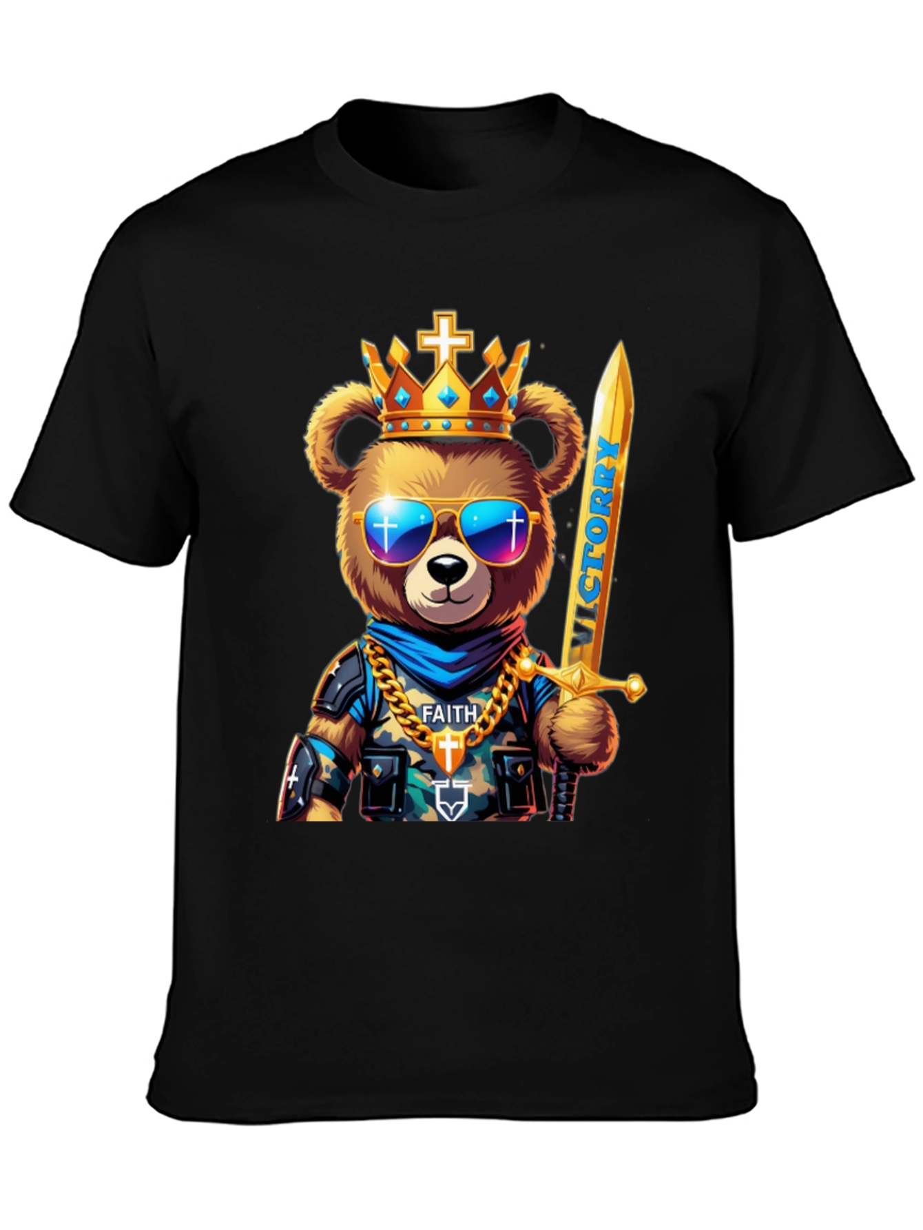 King Bear Graphic T-Shirt - Victory & Faith