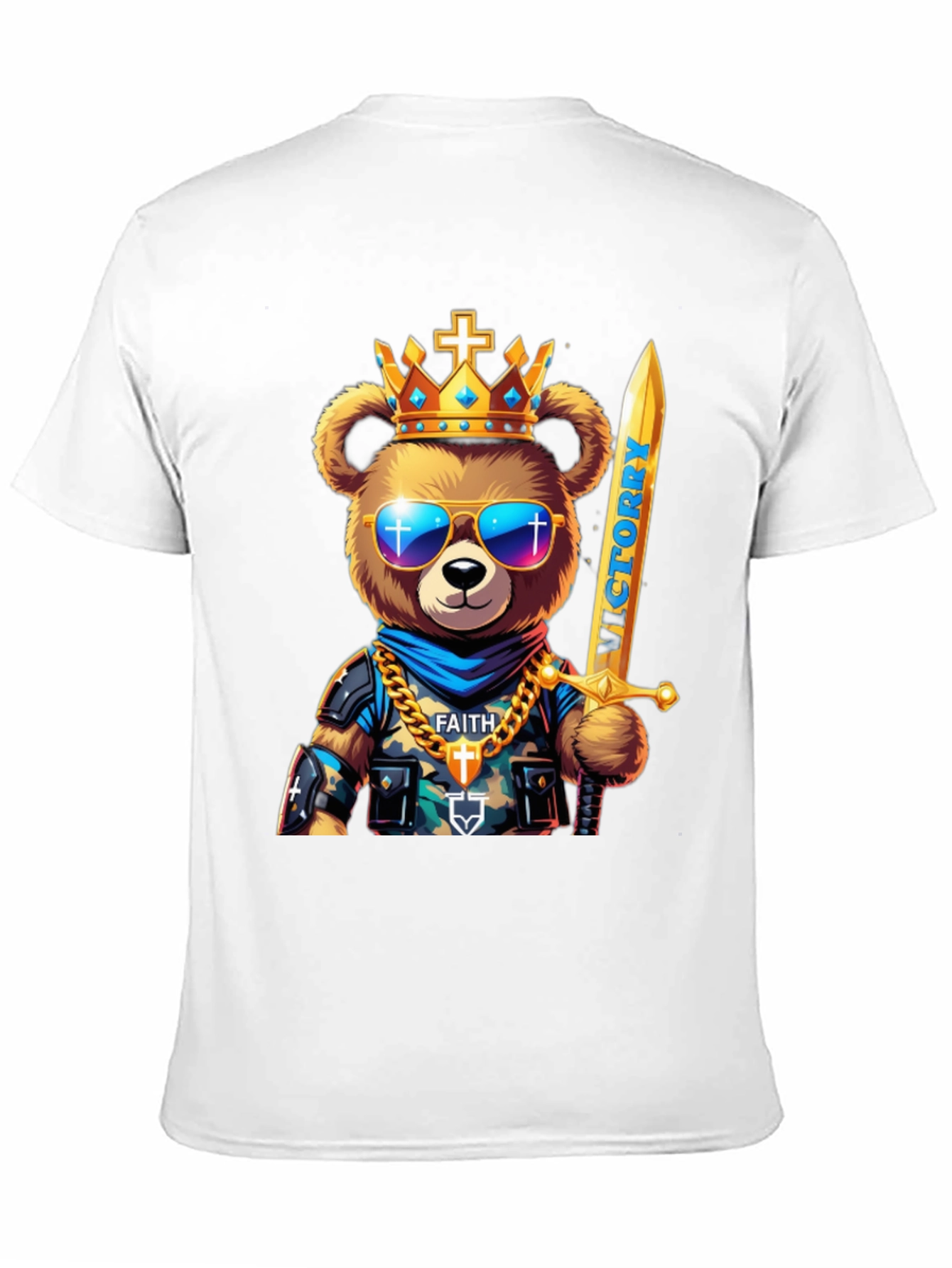King Bear Graphic T-Shirt - Victory & Faith