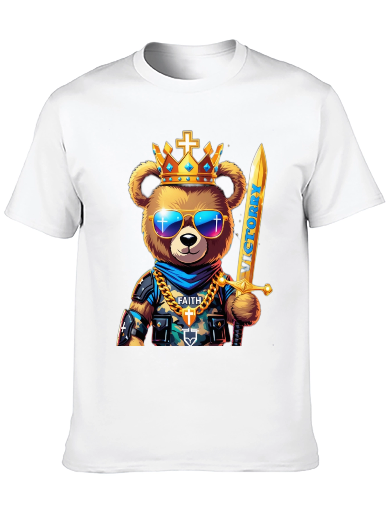 King Bear Graphic T-Shirt - Victory & Faith