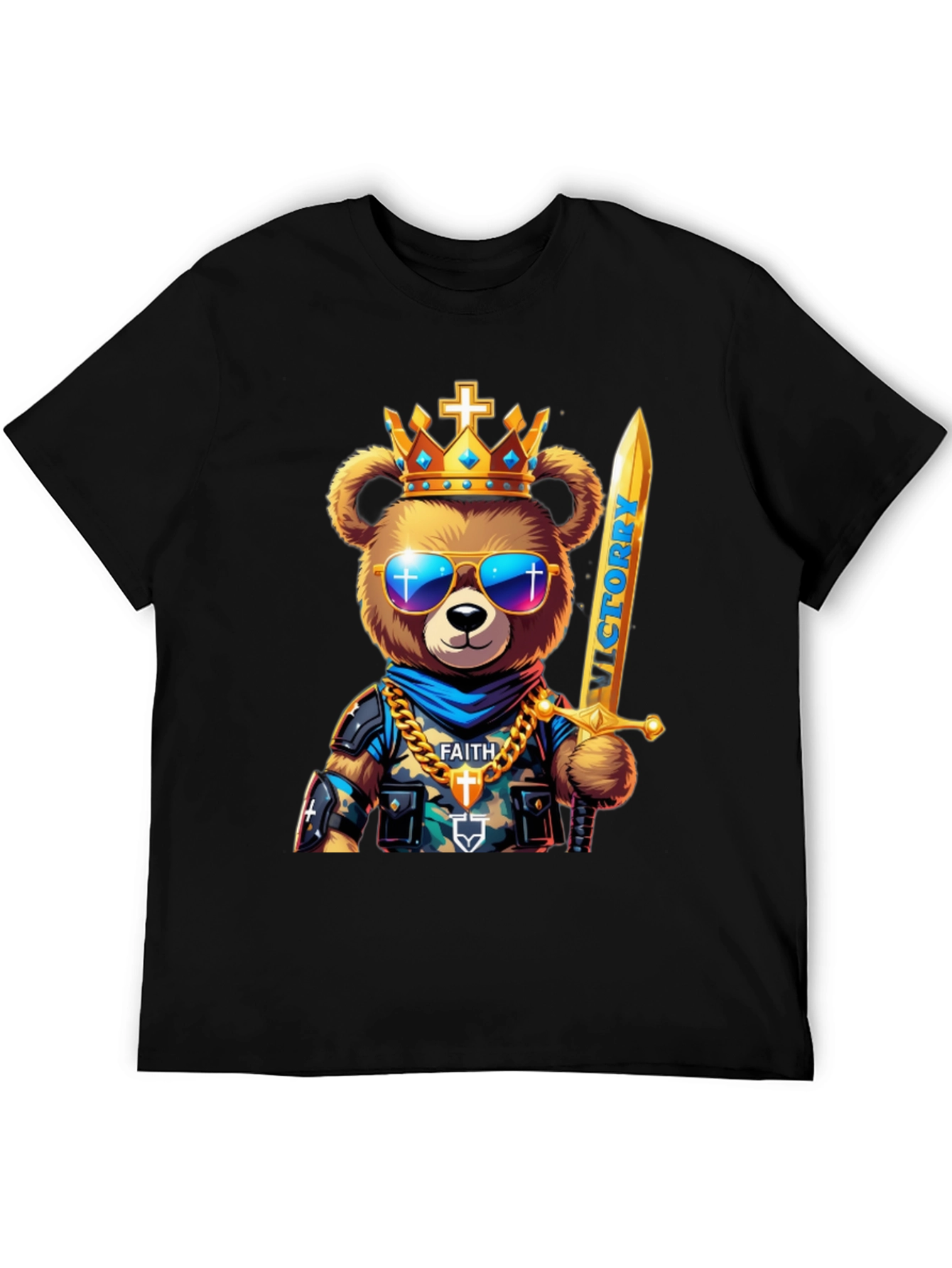 King Bear Graphic T-Shirt - Victory & Faith