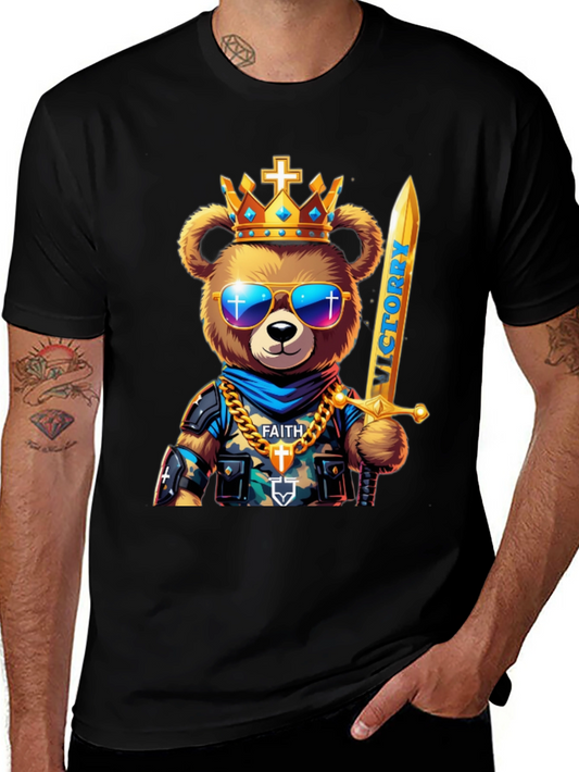 King Bear Graphic T-Shirt - Victory & Faith
