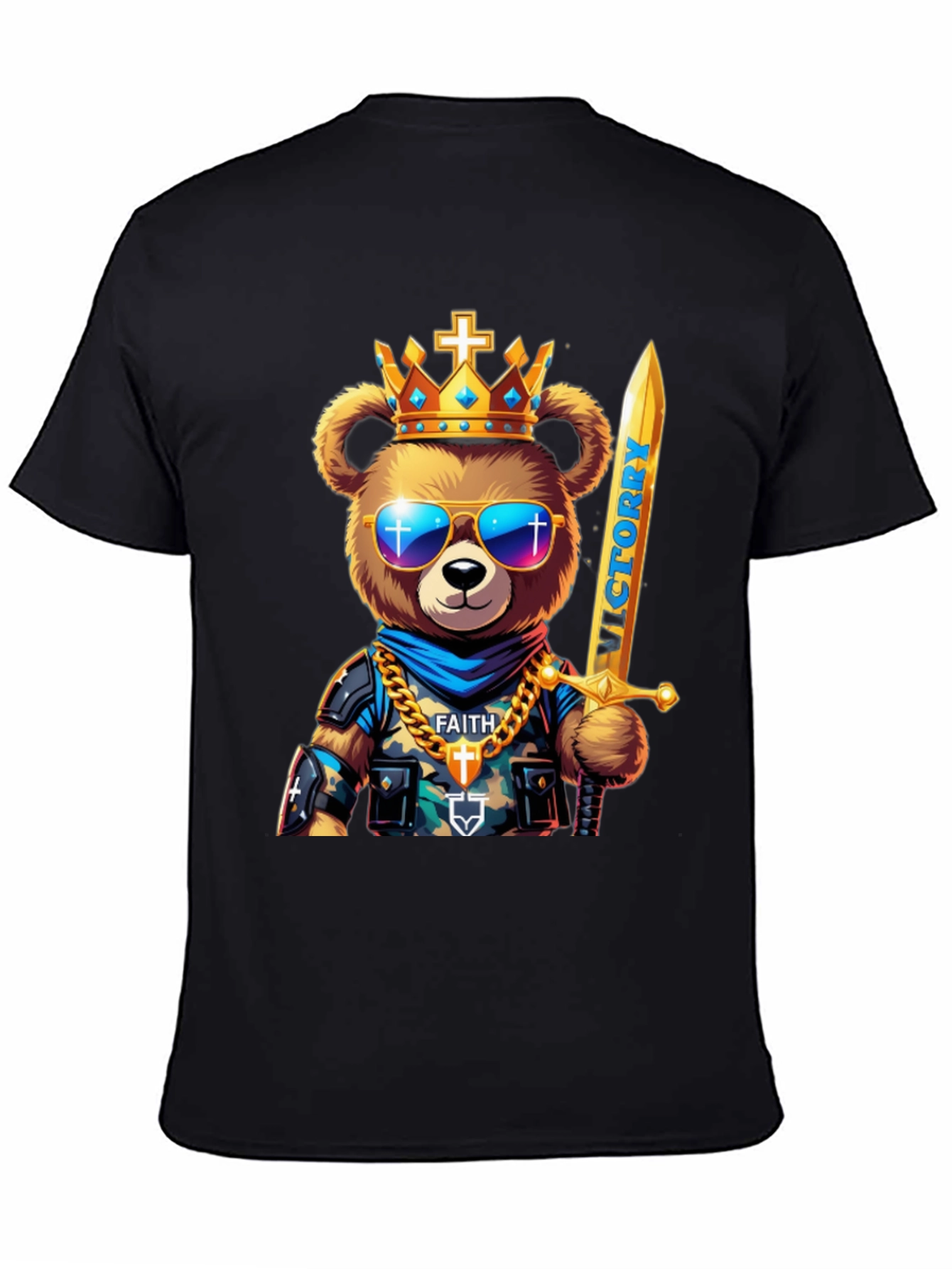 King Bear Graphic T-Shirt - Victory & Faith