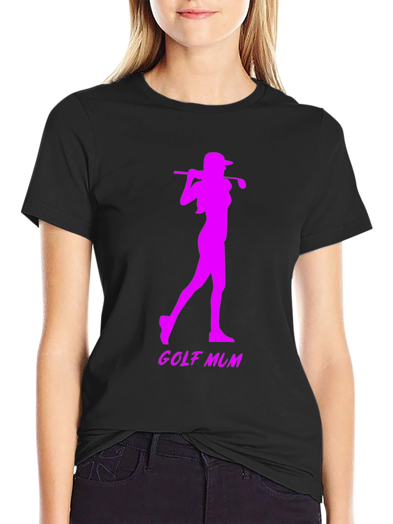 Golf Mum Black T-Shirt