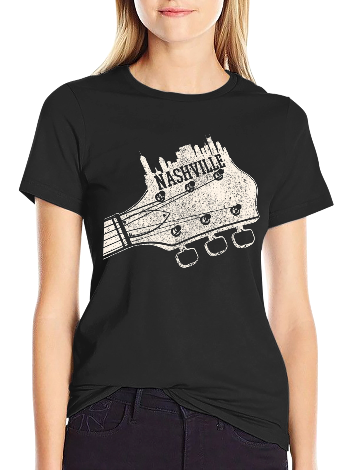 Nashville Guitar Headstock T-Shirt - Music City Tee