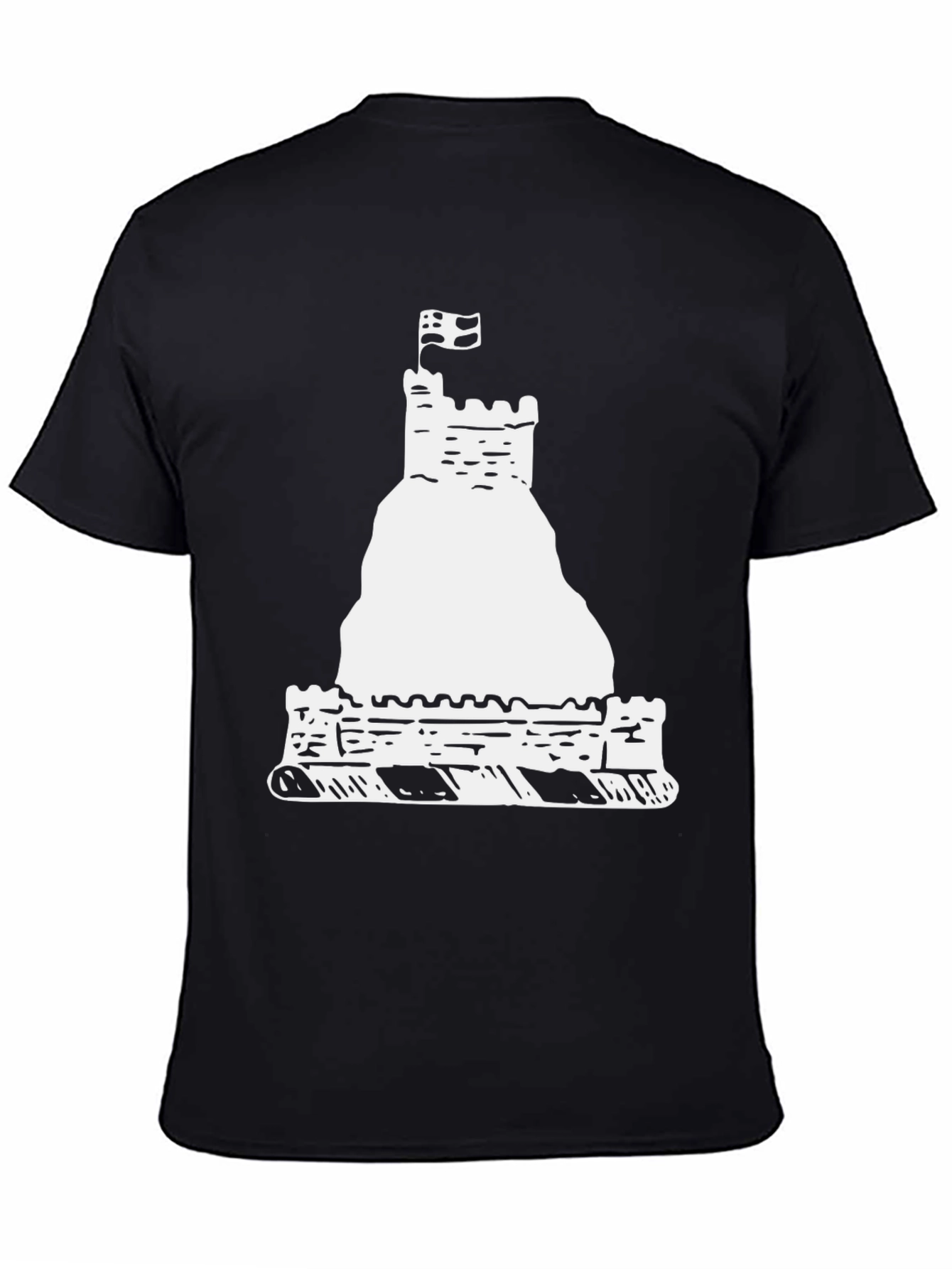 Castle Graphic Tee - Black Cotton Casual Shirt