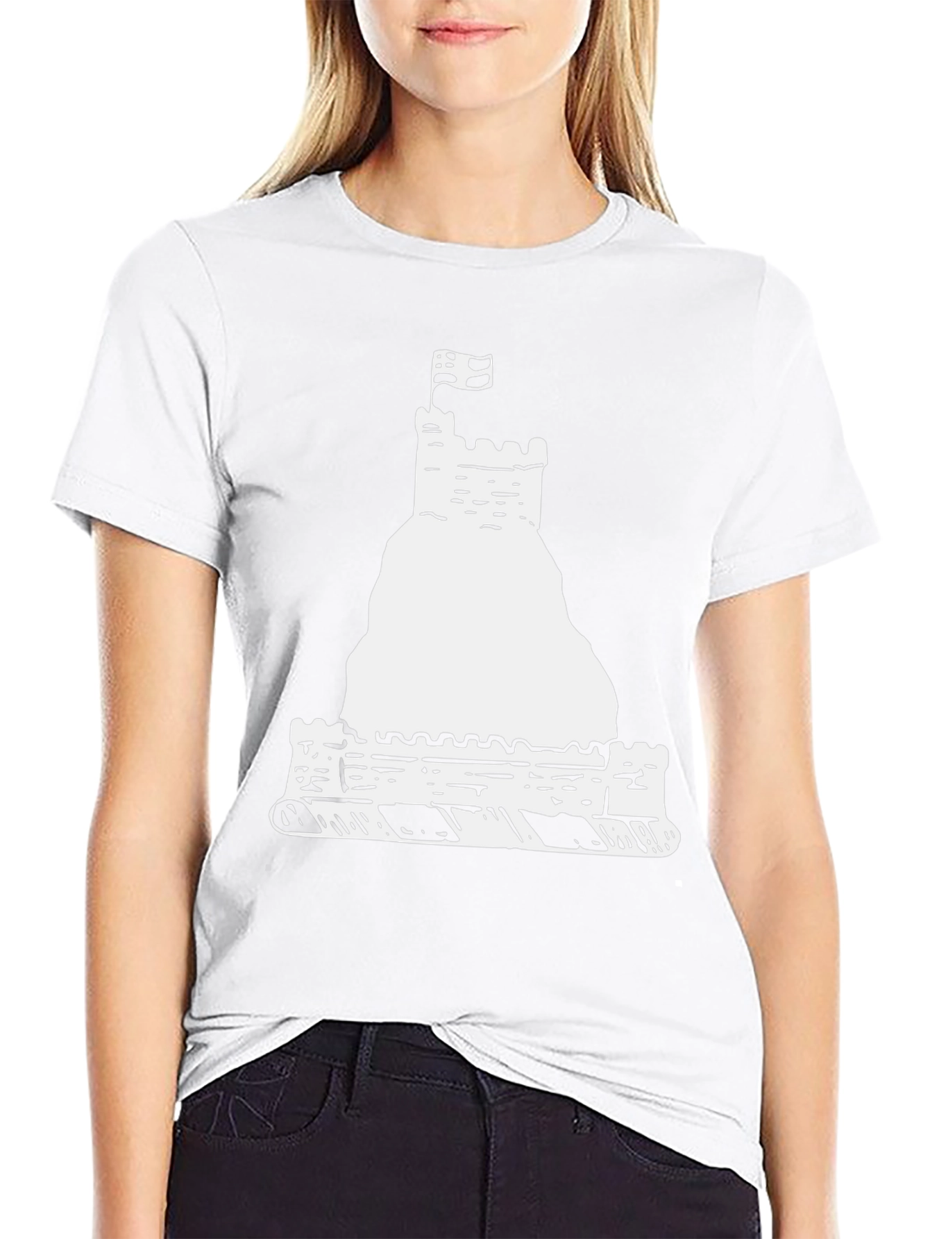 Castle Graphic Tee - Black Cotton Casual Shirt