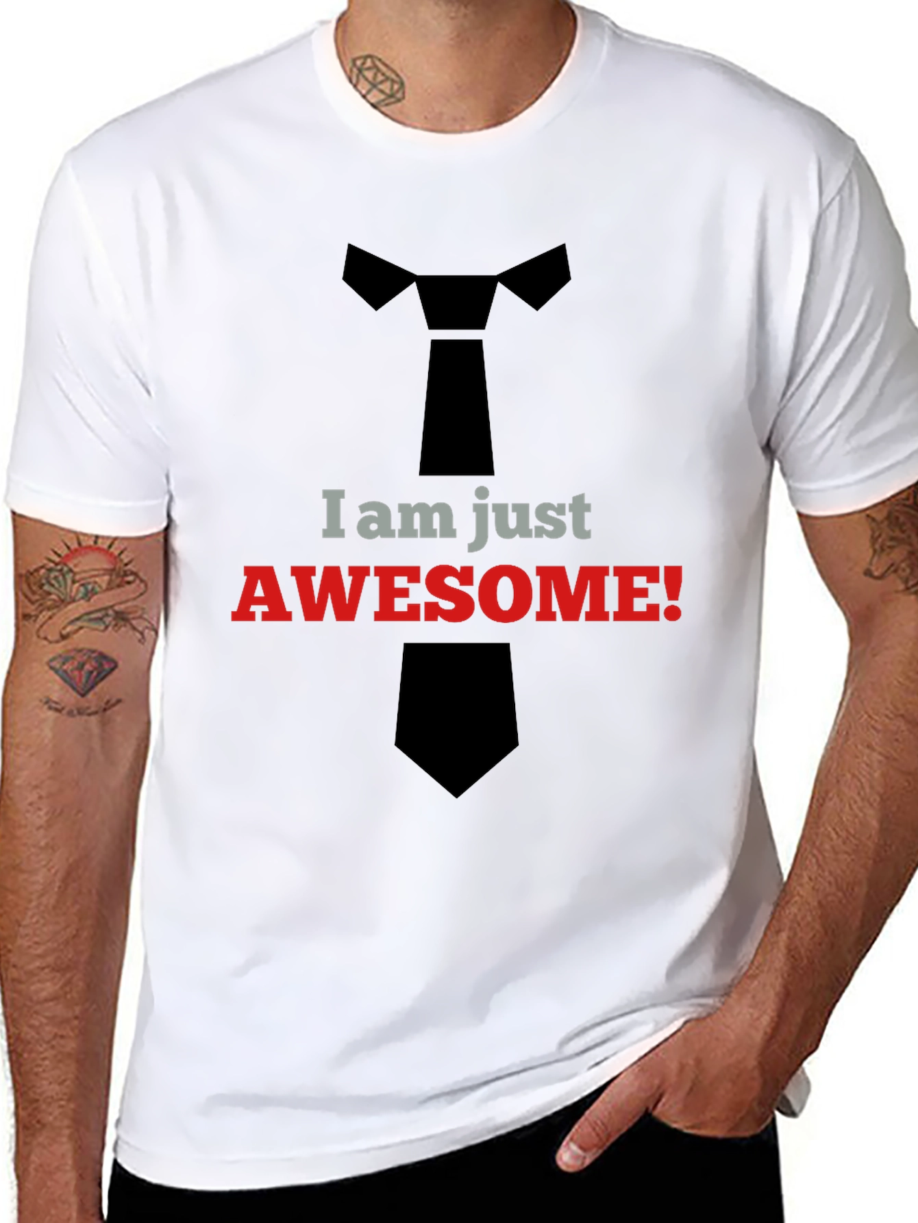 Awesome Tie T-Shirt - Trendy Graphic Tee