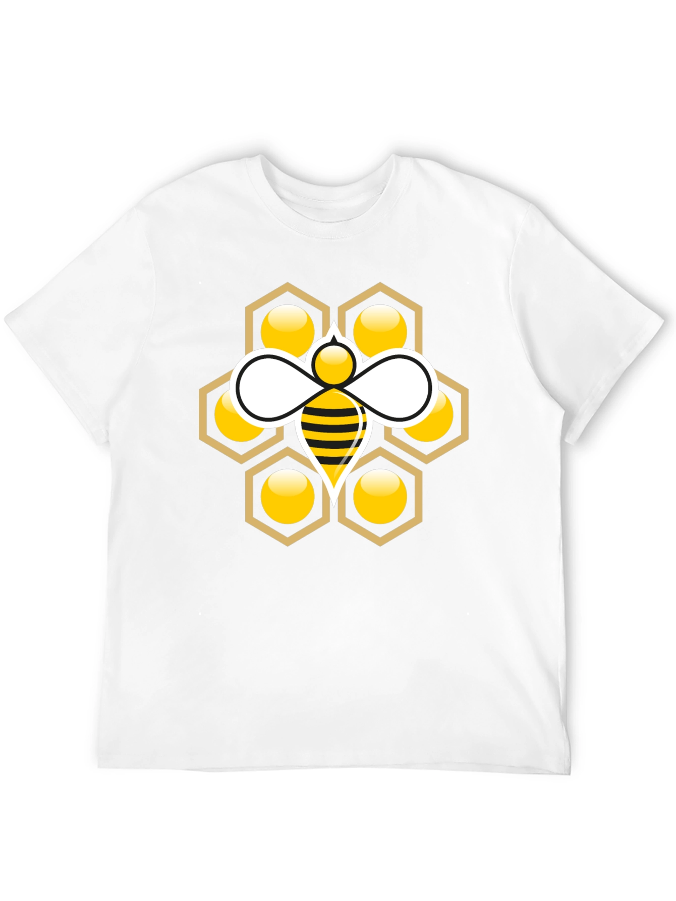 Honeycomb Bee Graphic Tee - Stylish Cotton T-Shirt