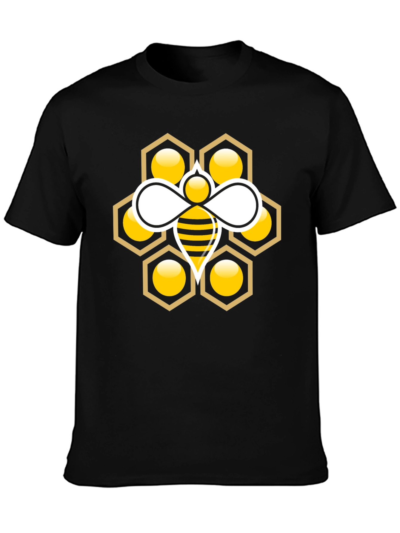 Honeycomb Bee Graphic Tee - Stylish Cotton T-Shirt