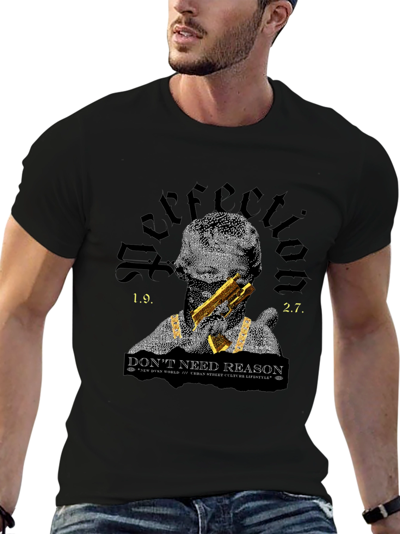 Graphic Tee: Perfection-Dont Need Reason Black T-Shirt