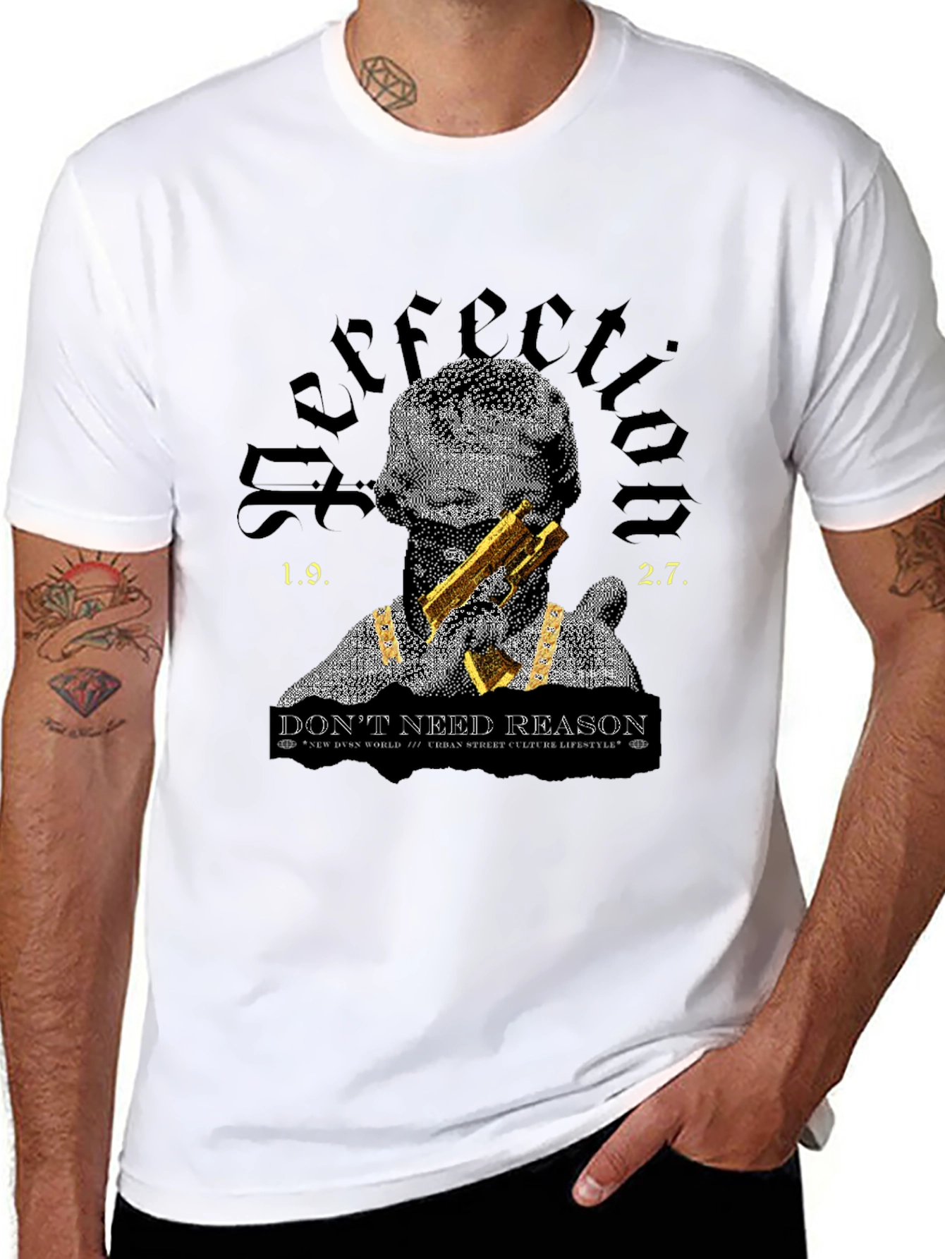 Graphic Tee: Perfection-Dont Need Reason Black T-Shirt