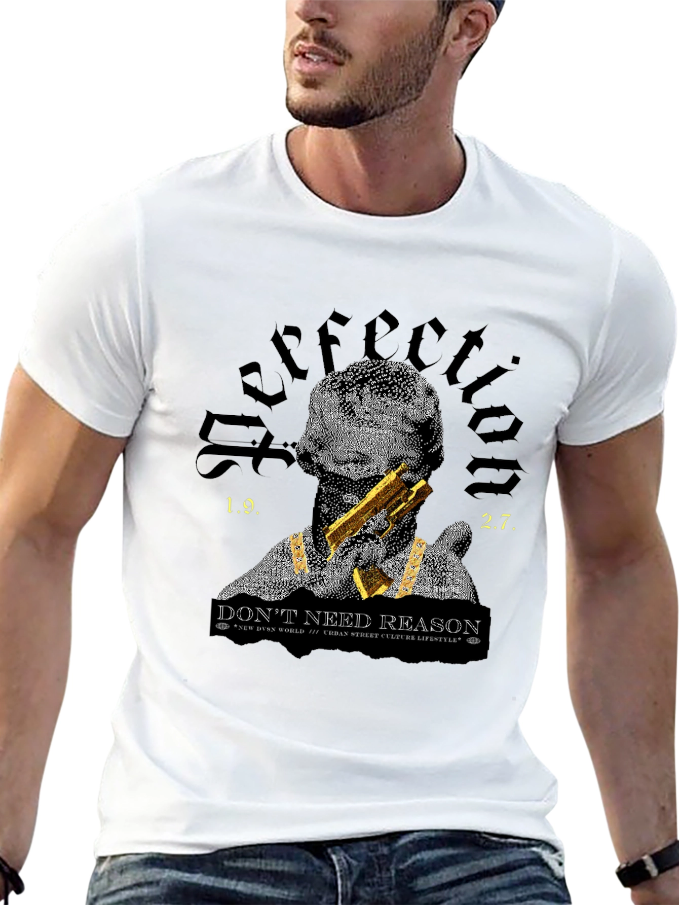 Graphic Tee: Perfection-Dont Need Reason Black T-Shirt