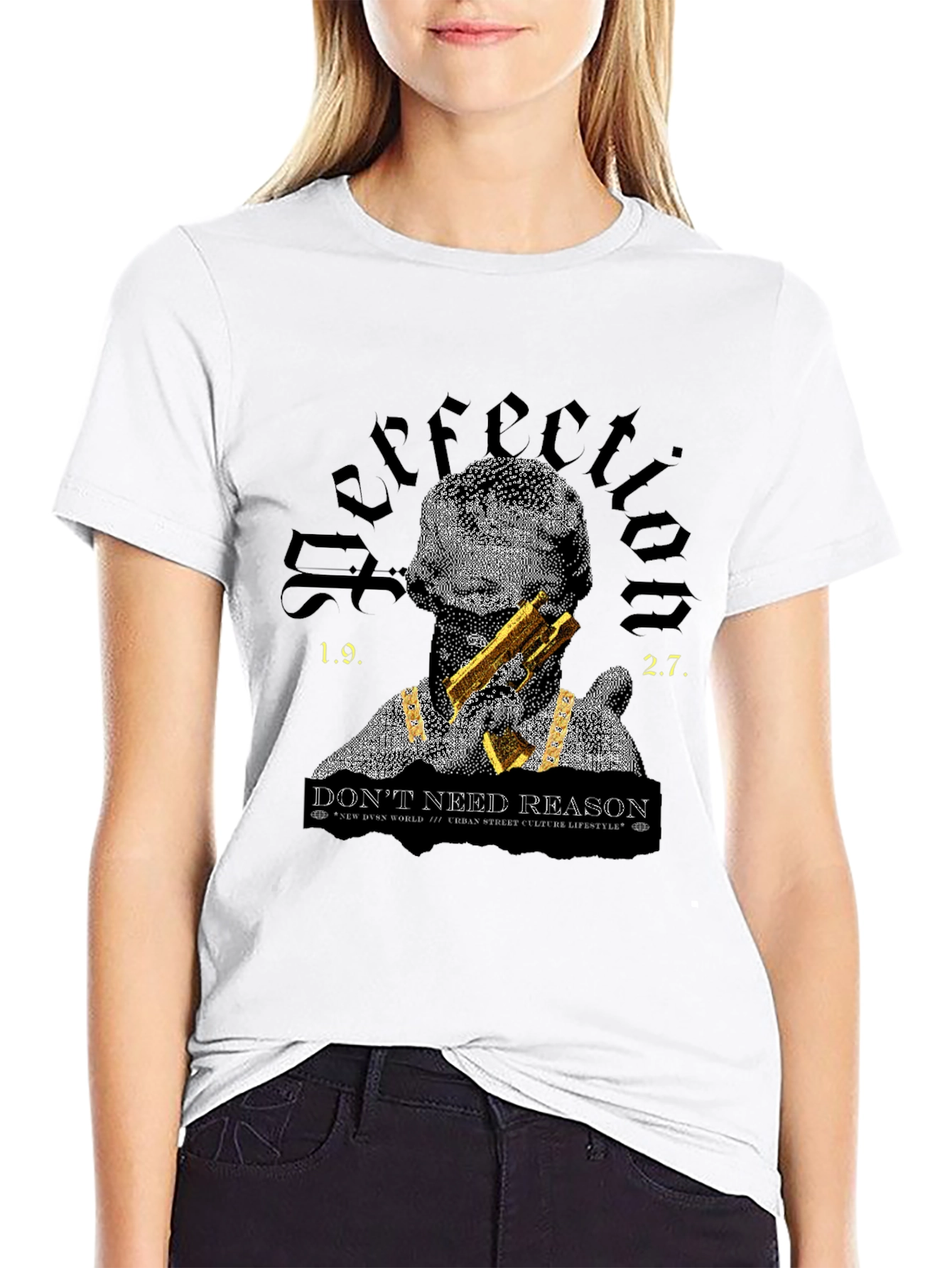Graphic Tee: Perfection-Dont Need Reason Black T-Shirt