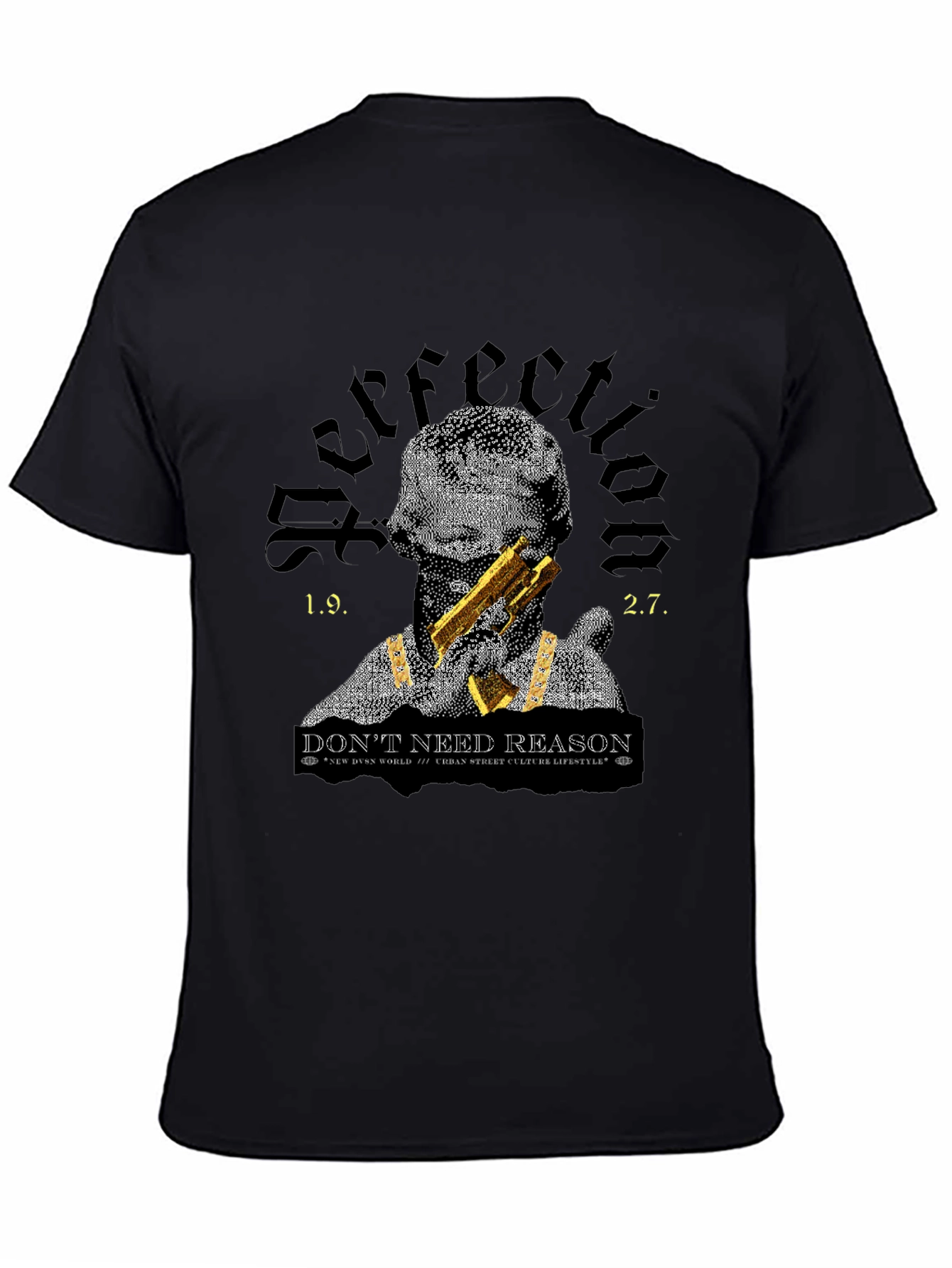 Graphic Tee: Perfection-Dont Need Reason Black T-Shirt